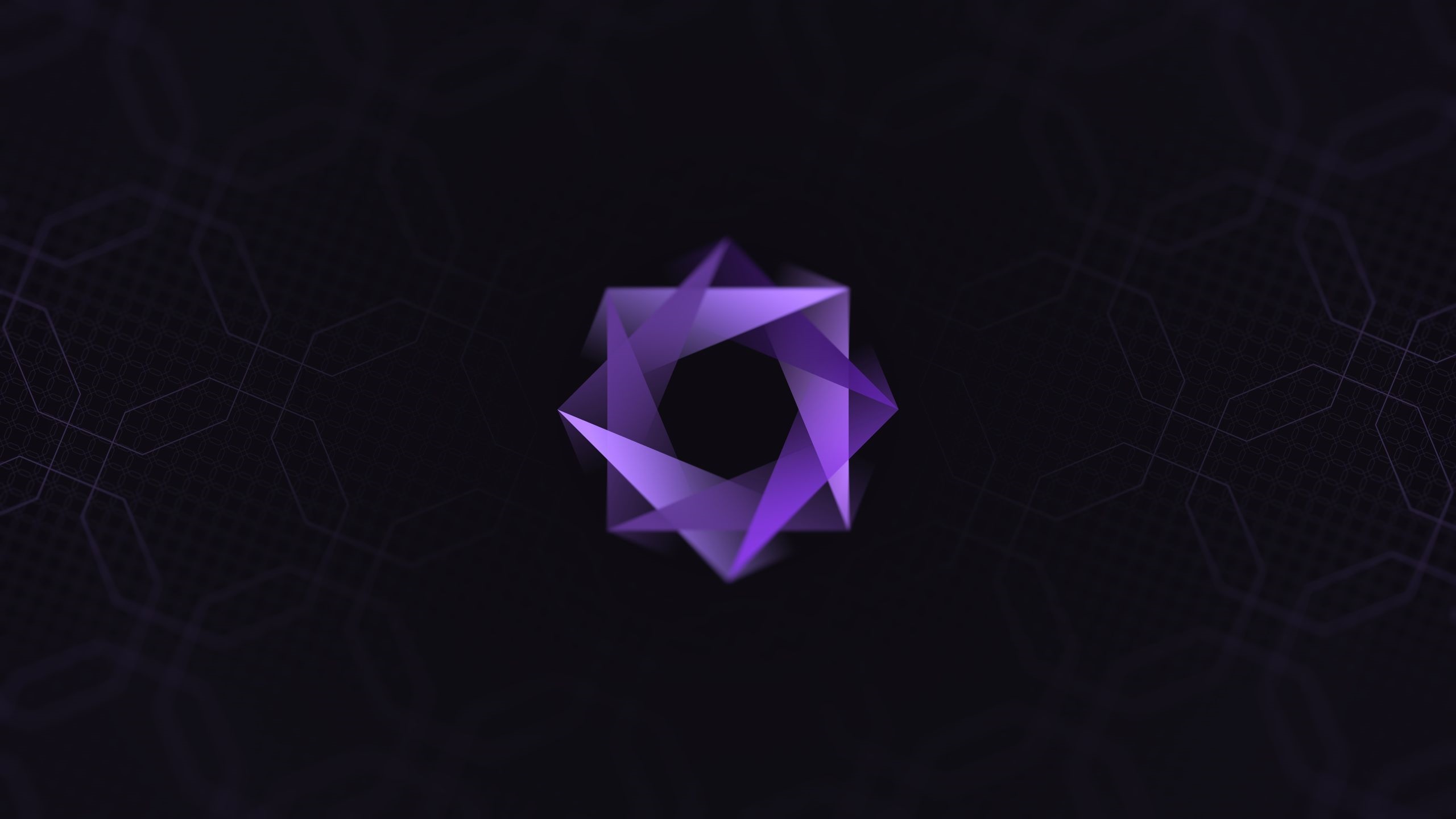 Abstract purple geometric pattern on dark background HD Wallpaper