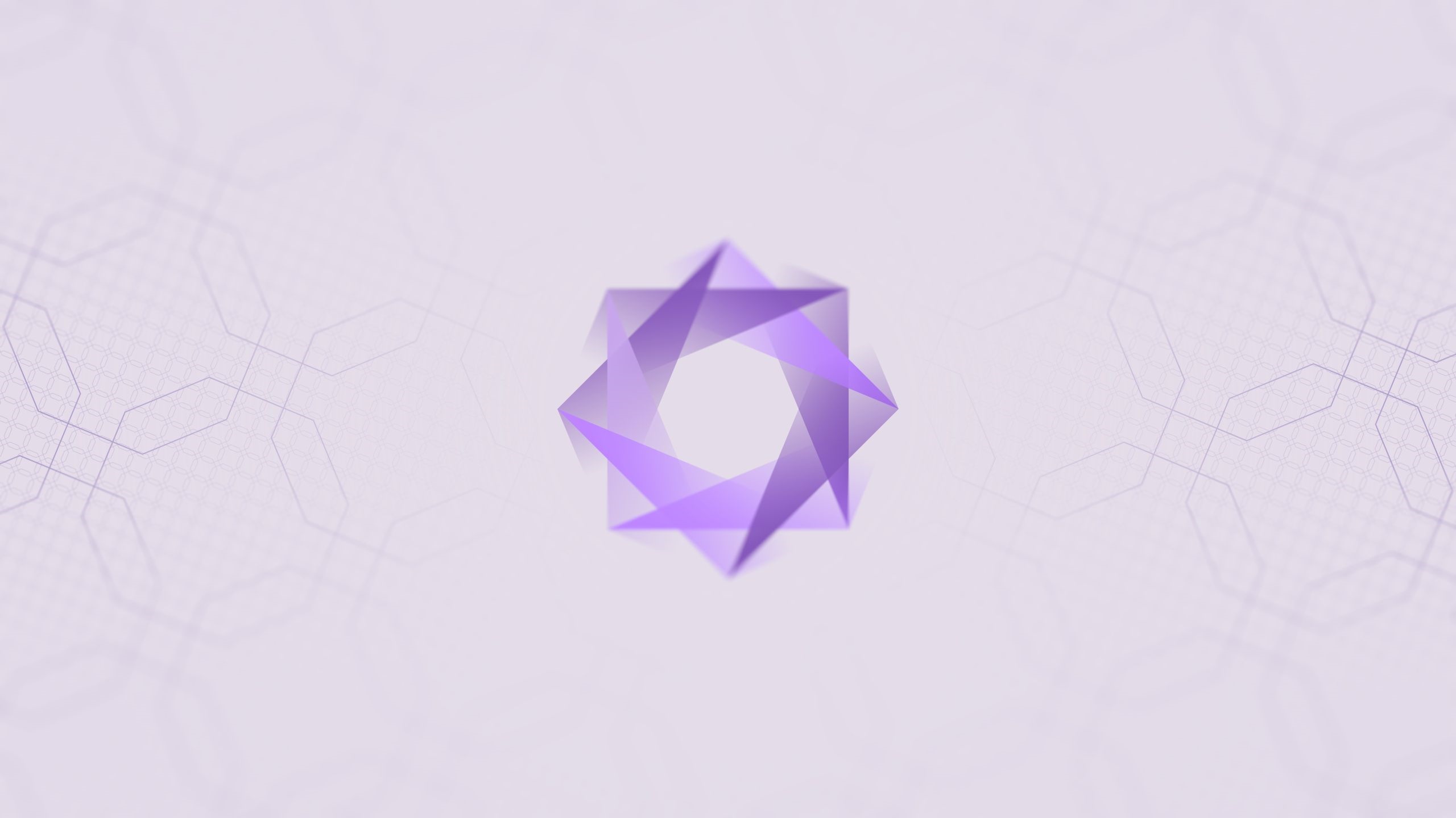 Abstract purple geometric logo on a light background HD Wallpaper