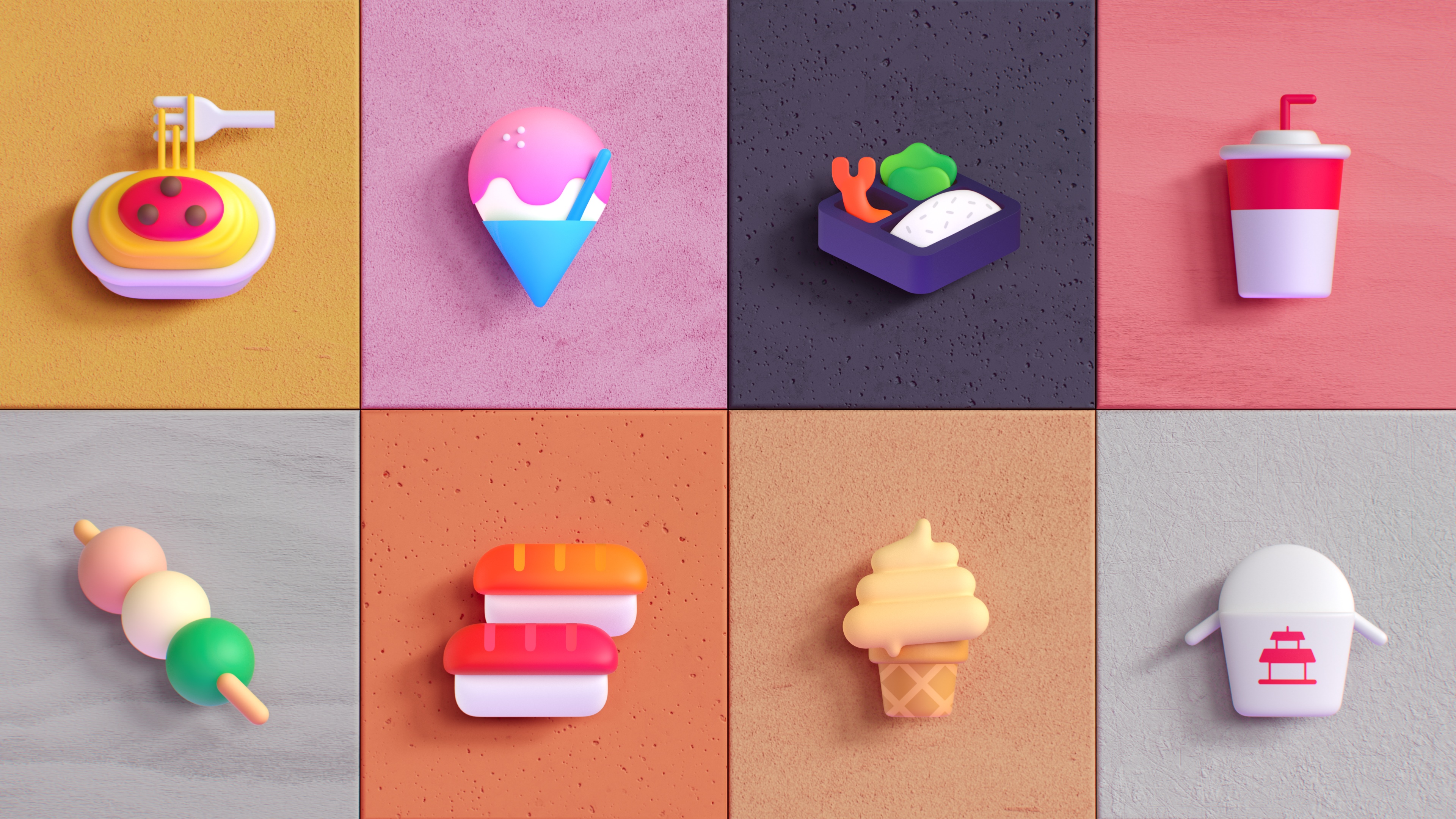 4K Food Icons HD Wallpaper