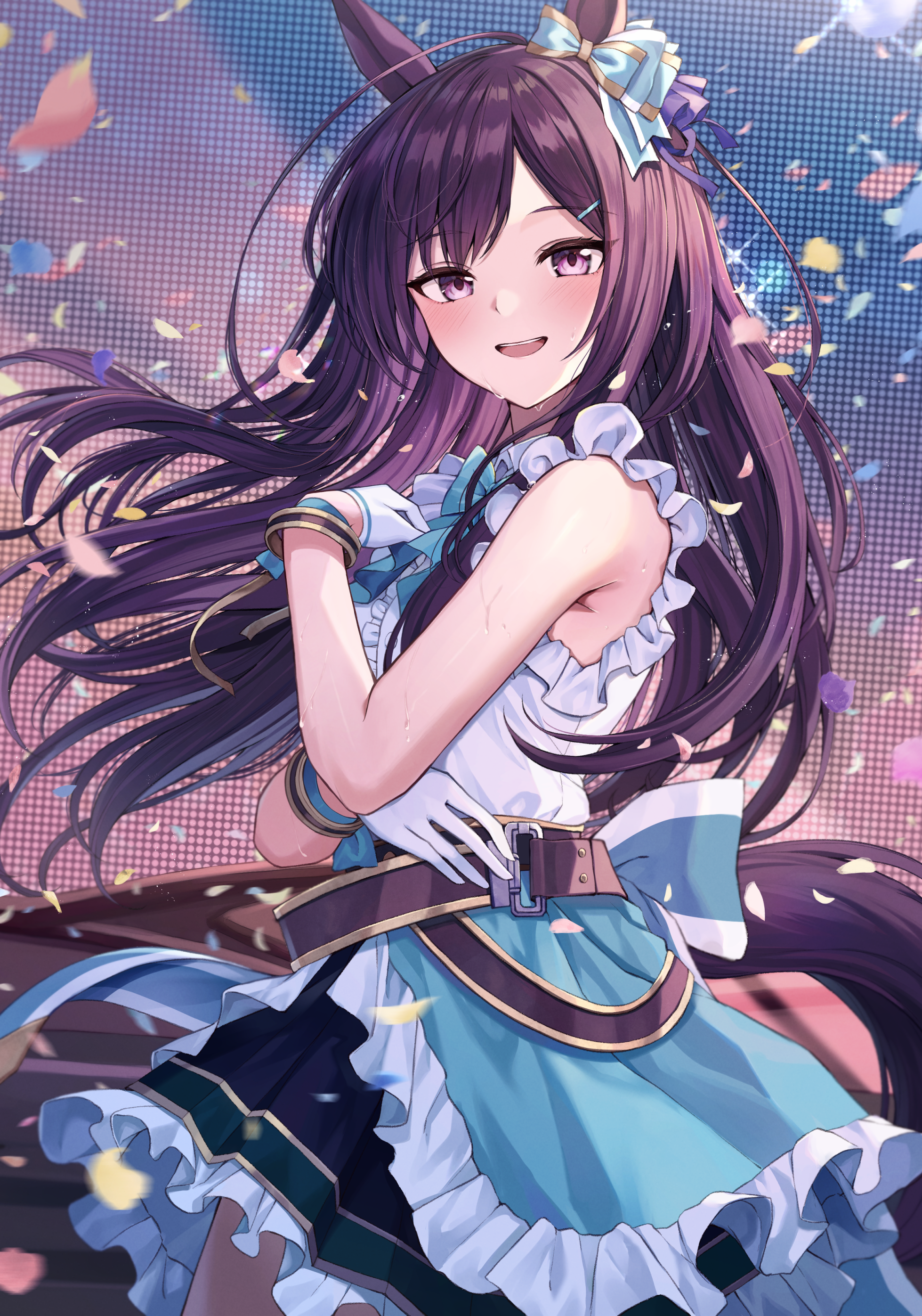Uma Musume Pretty Derby fan art of a brunette girl HD Phone Wallpaper