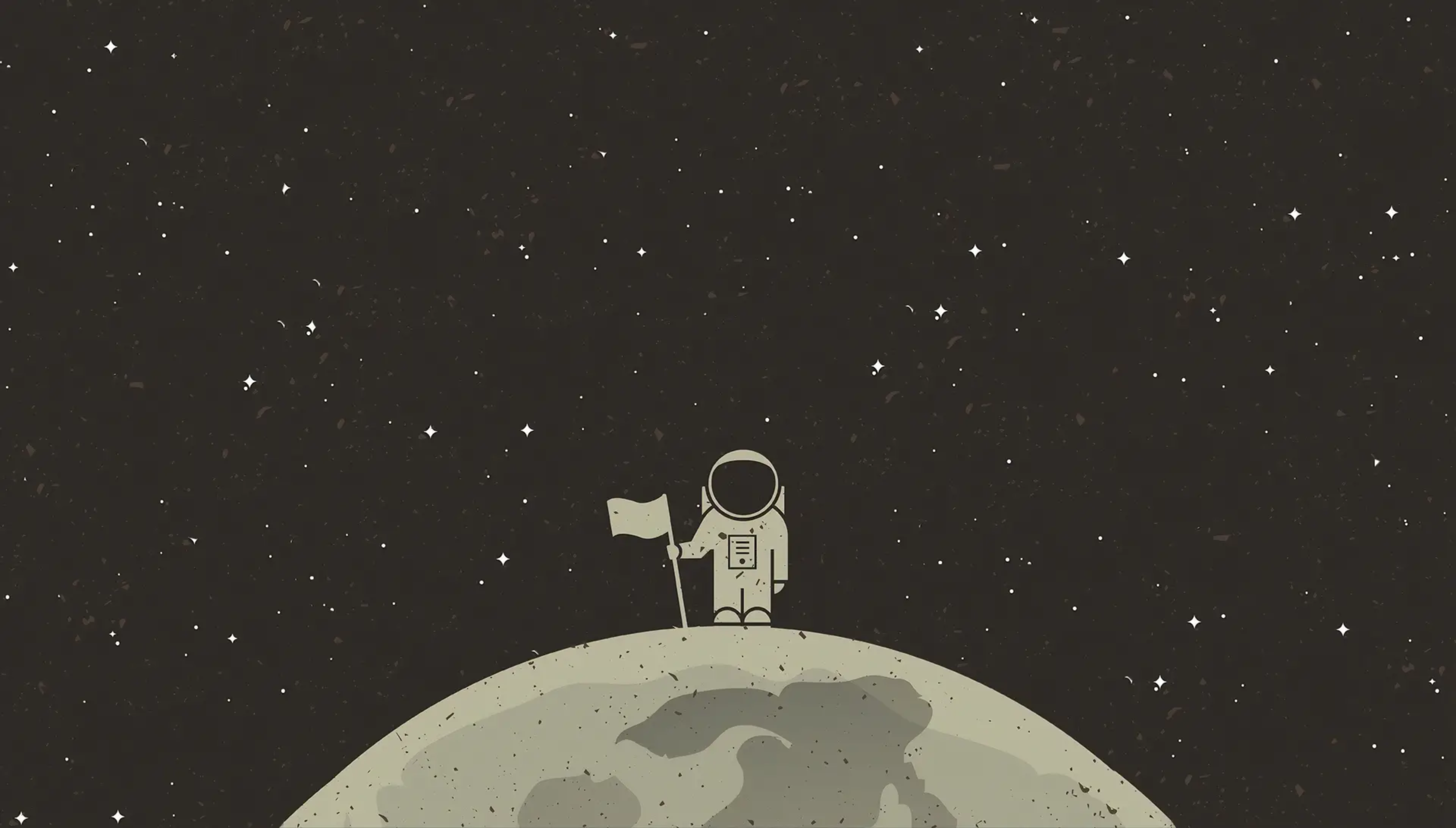 Astronaut on a planet in space with stars HD Wallpaper