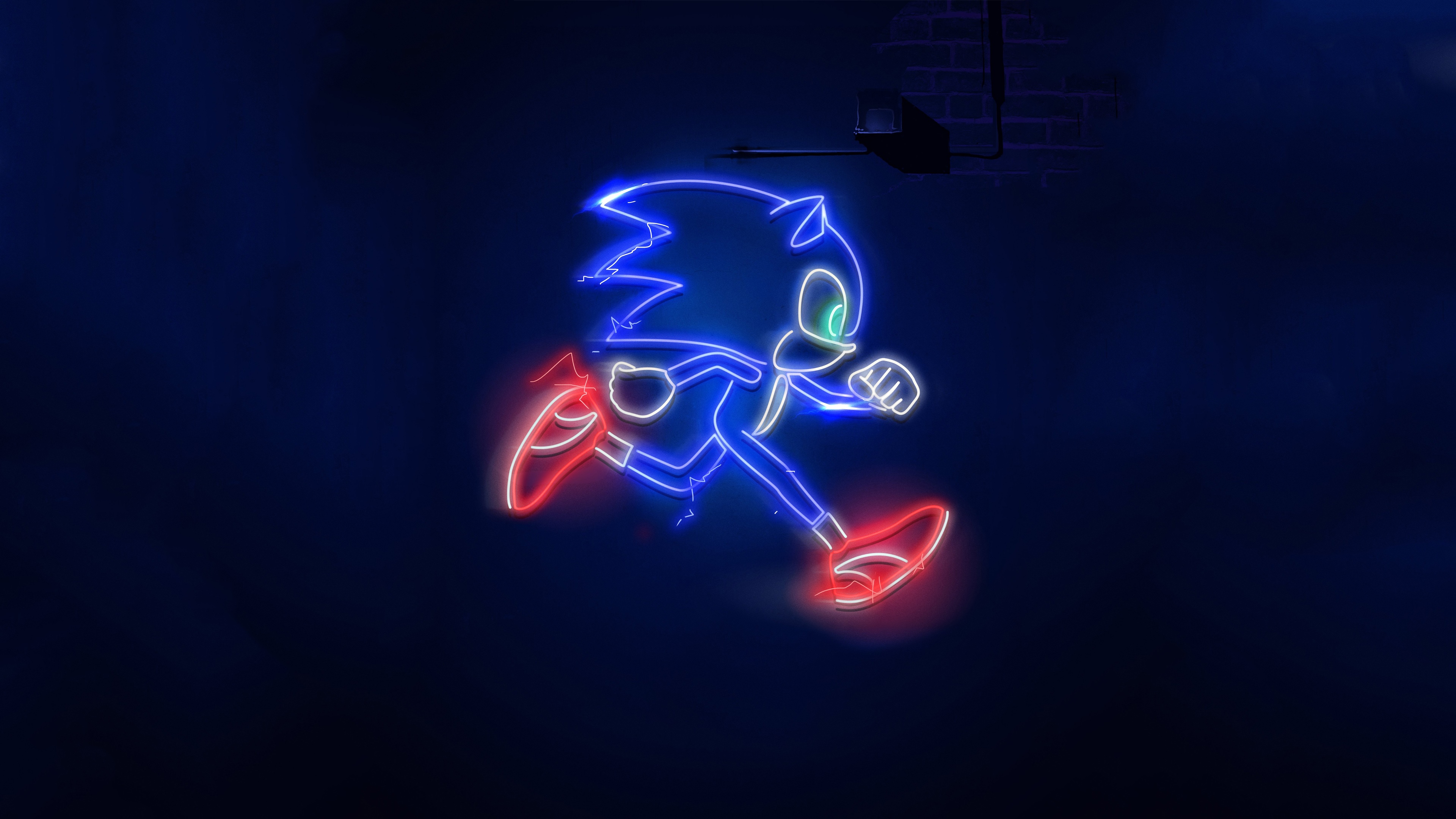 Sonic the Hedgehog neon sign HD Wallpaper