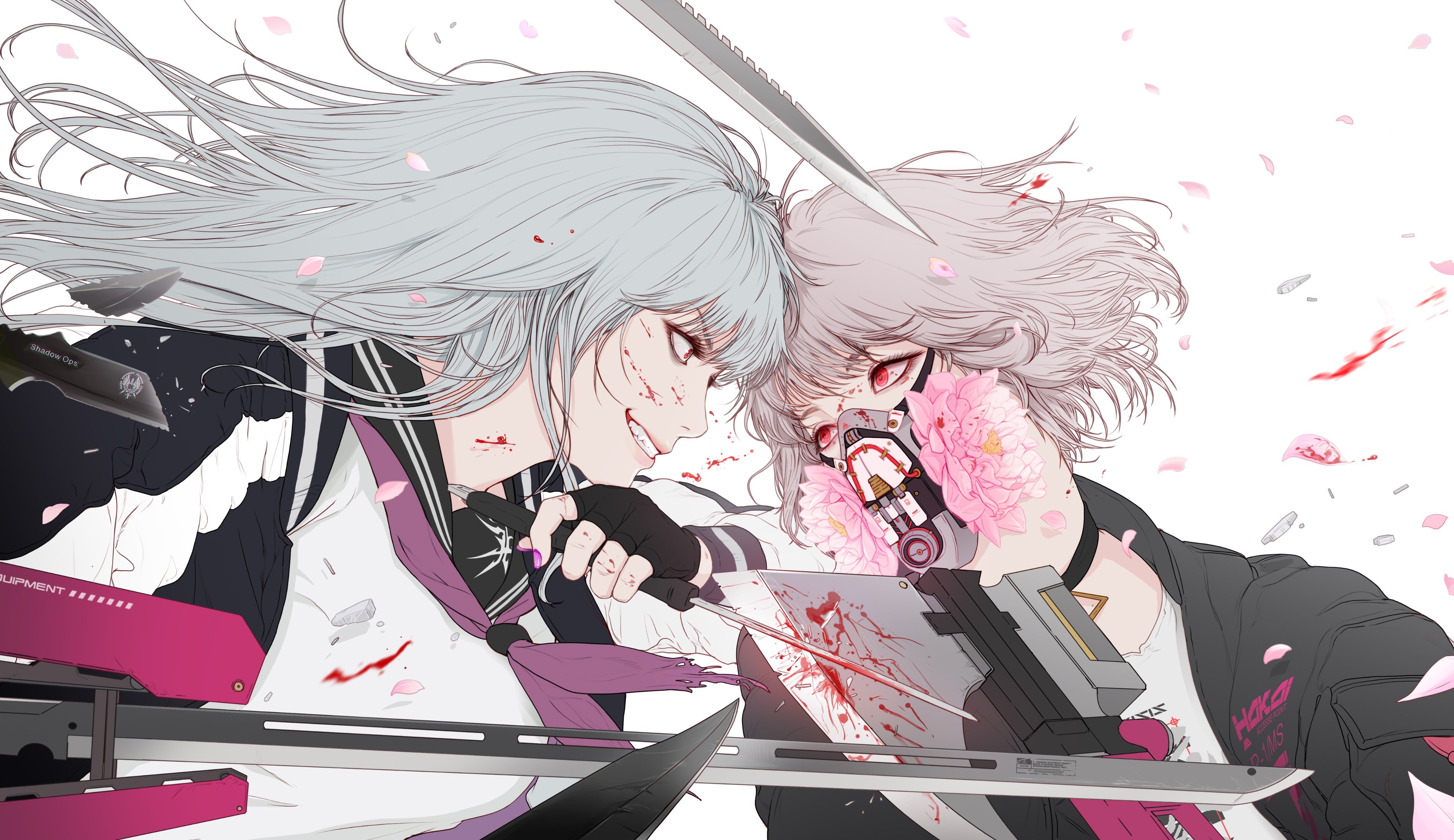 4K Two Girls Fighting With Swords HD Wallpaper