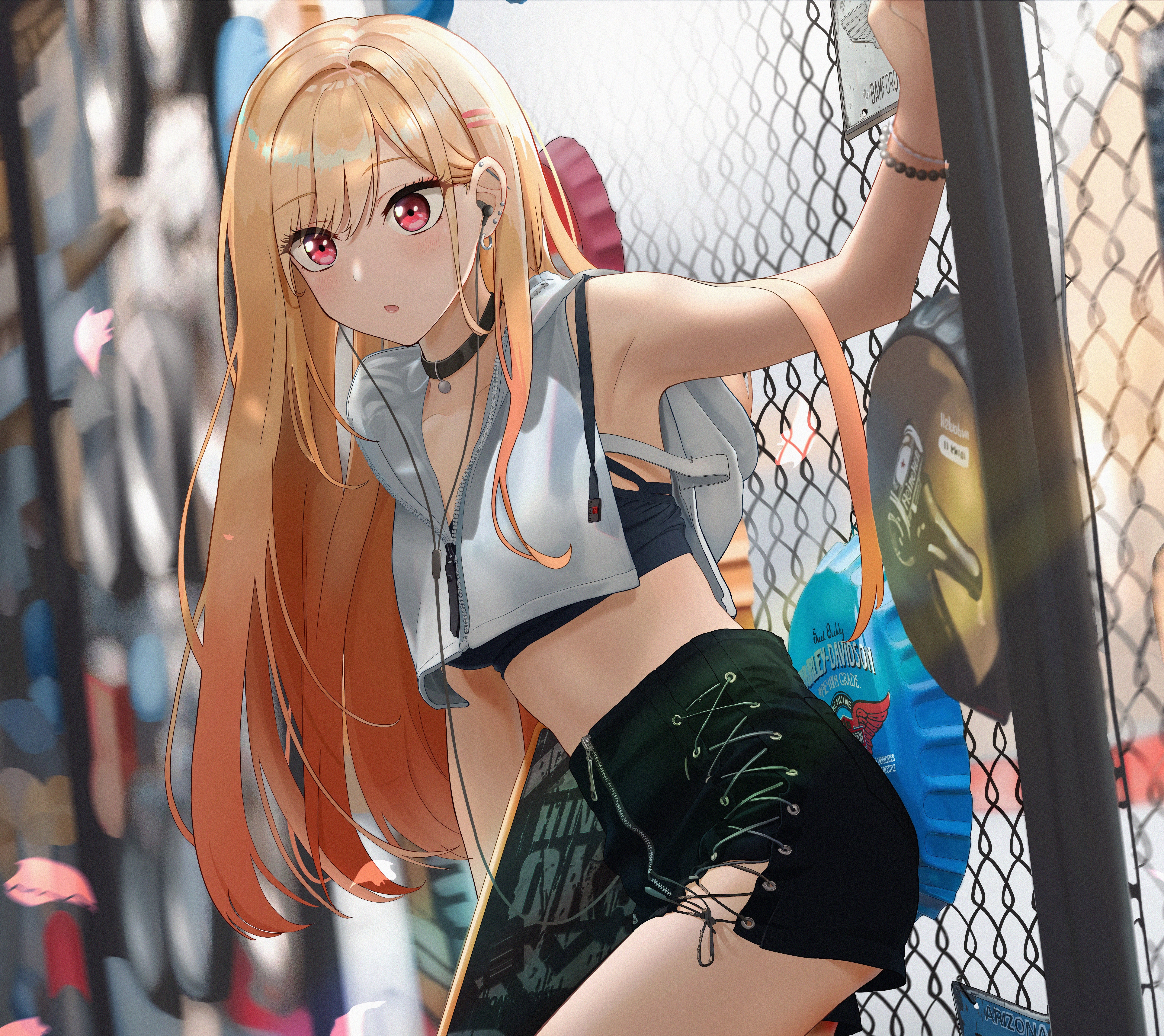 4K Kitagawa Marin with a skateboard HD Wallpaper
