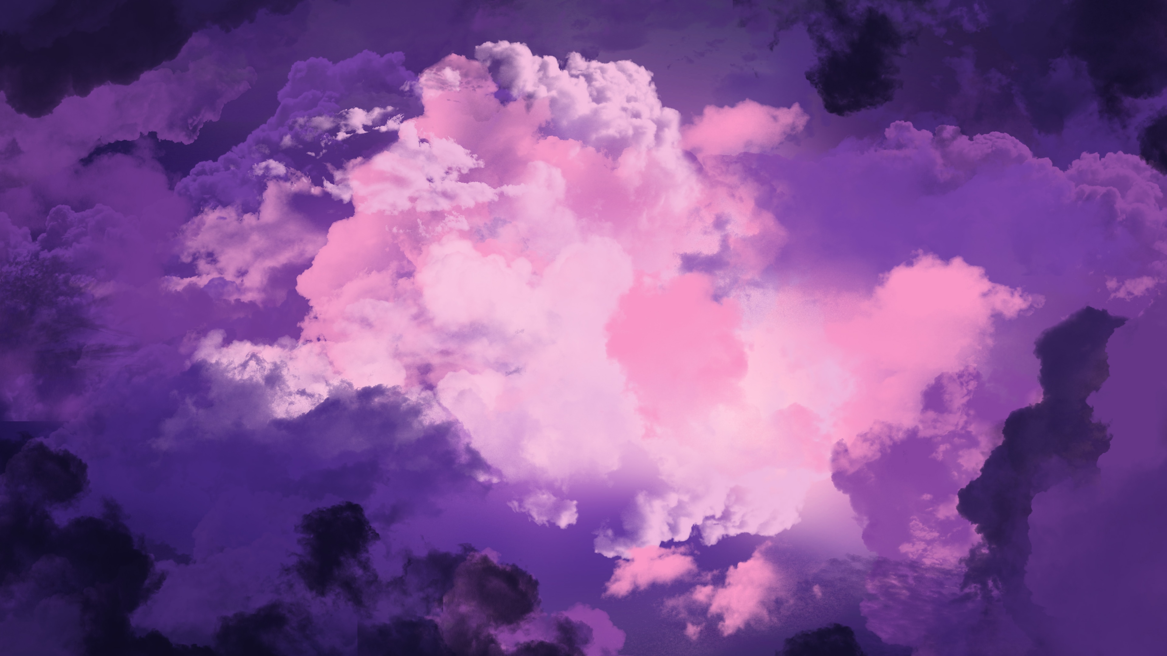 4K abstract purple 3D clouds HD Wallpaper