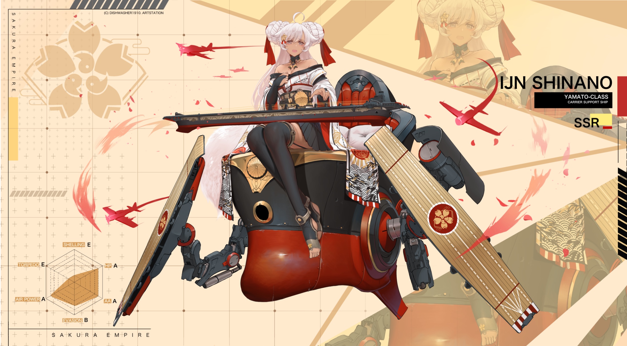 Azur Lane IJN Shinano Yamato-Class Carrier Support Ship HD Wallpaper
