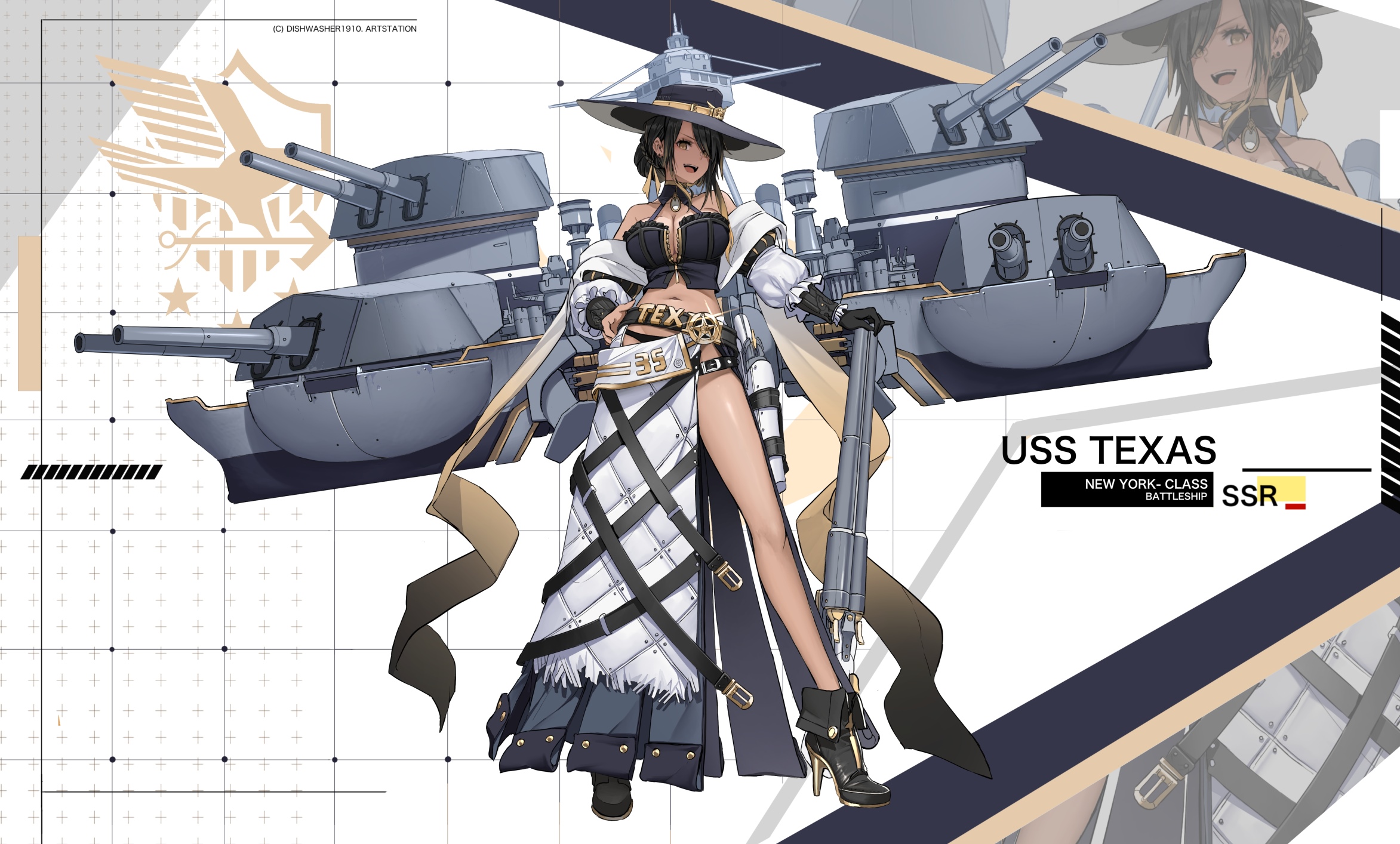 Azur Lane USS Texas New York-Class Battleship HD Wallpaper