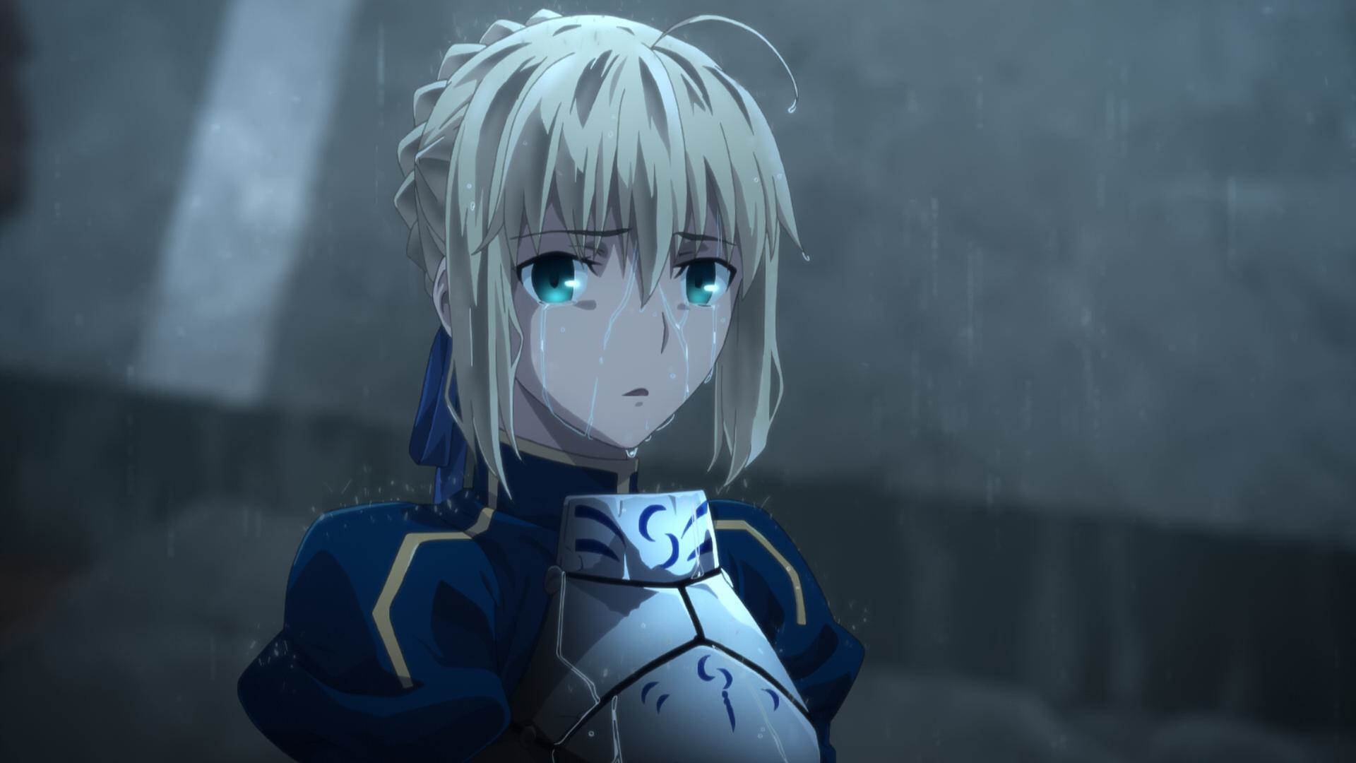 Artoria Pendragon Crying in the Rain HD Wallpaper