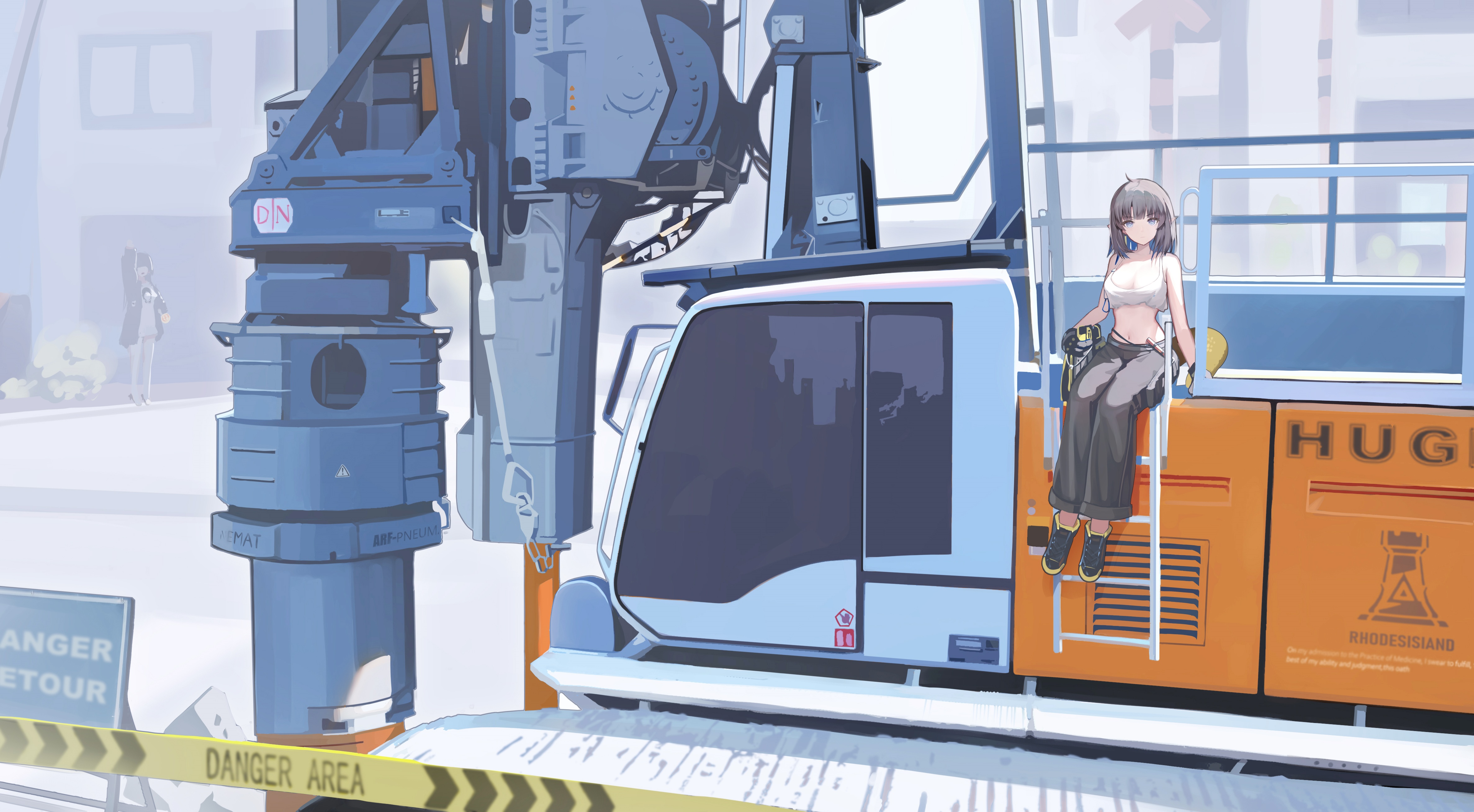 Arknights: Eunectes on a Construction Site HD Wallpaper