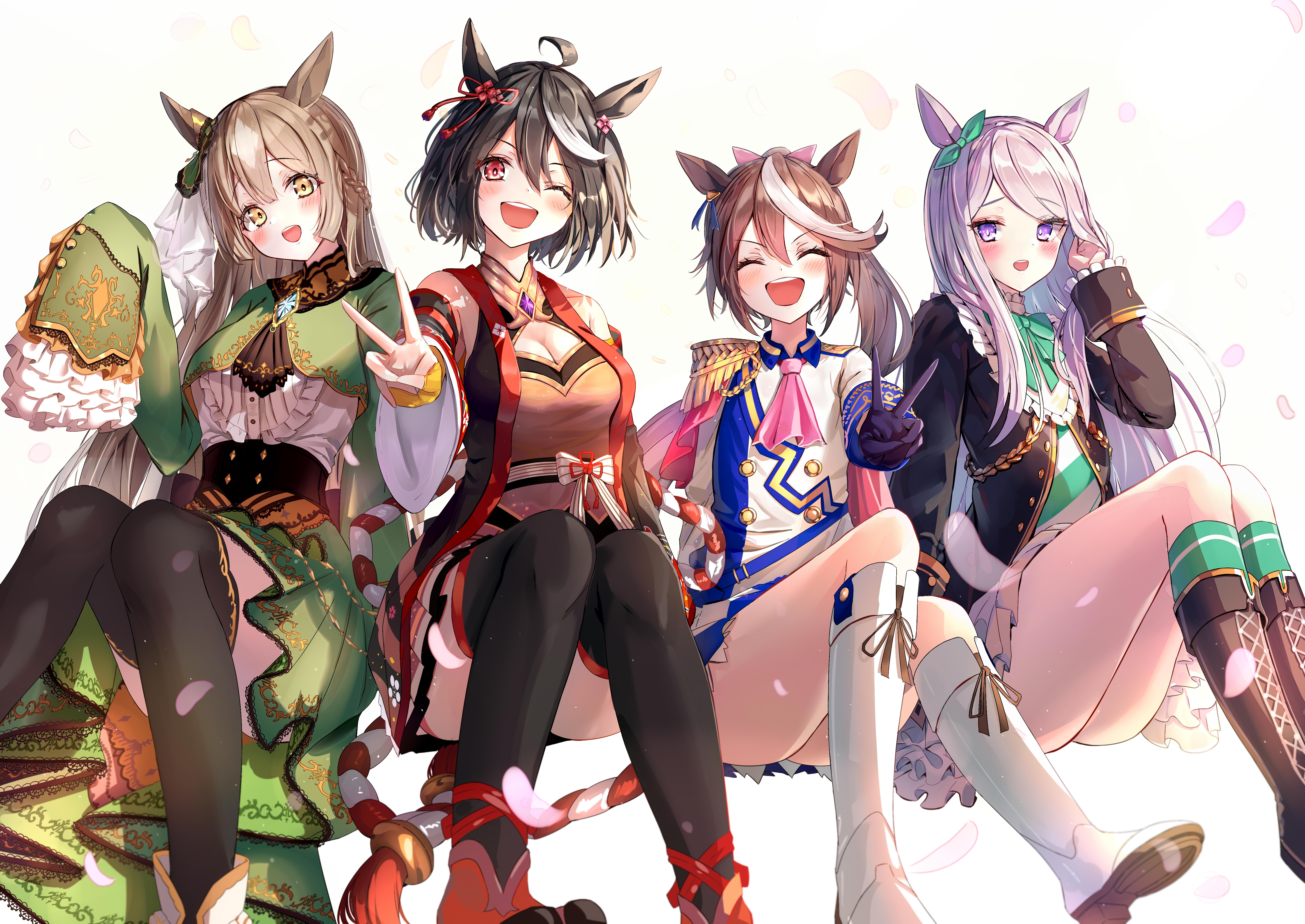 Uma Musume Pretty Derby: Kitasan Black, Tokai Teio, Satono Diamond, Mejiro McQueen HD Wallpaper
