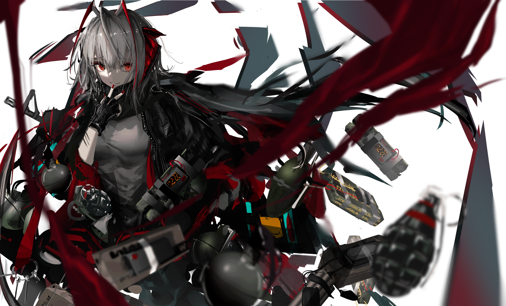 W from Arknights with grenades HD Wallpaper
