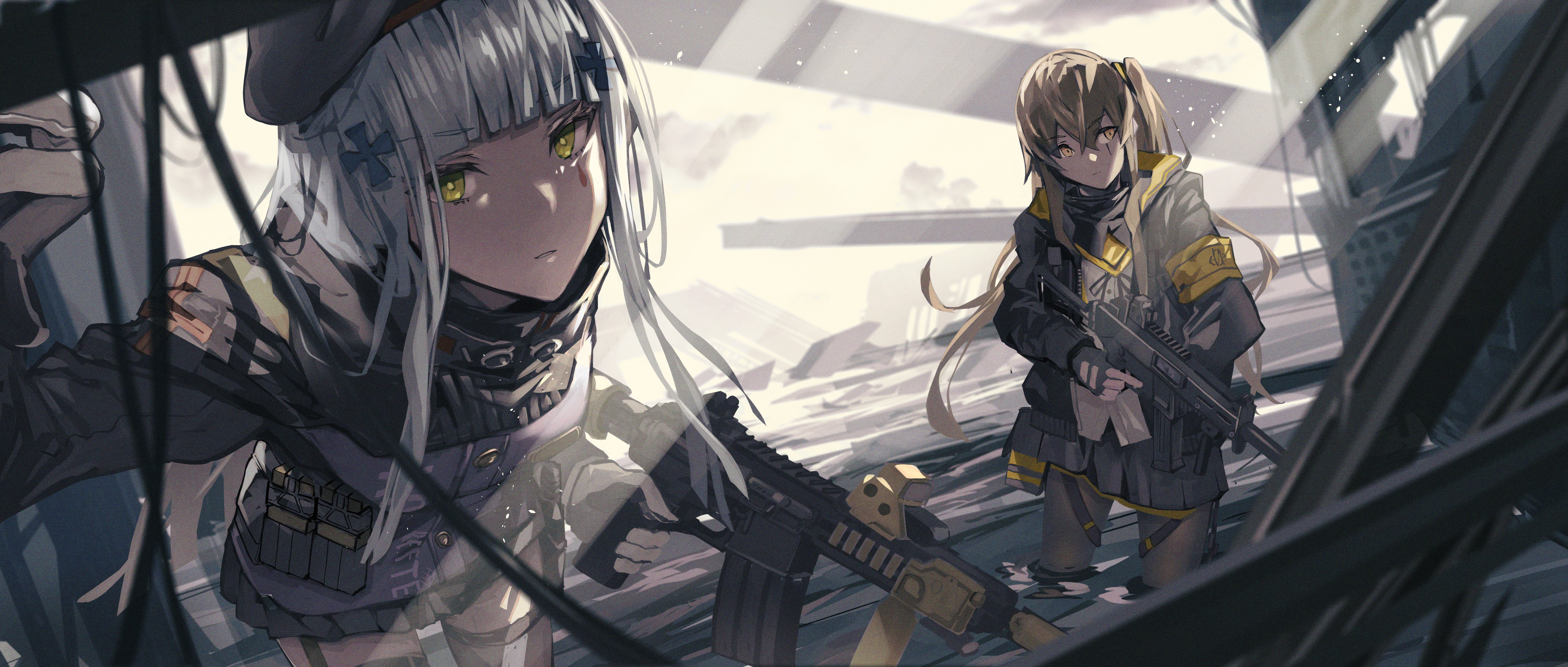 HK416 and UMP45 from Girls Frontline HD Wallpaper
