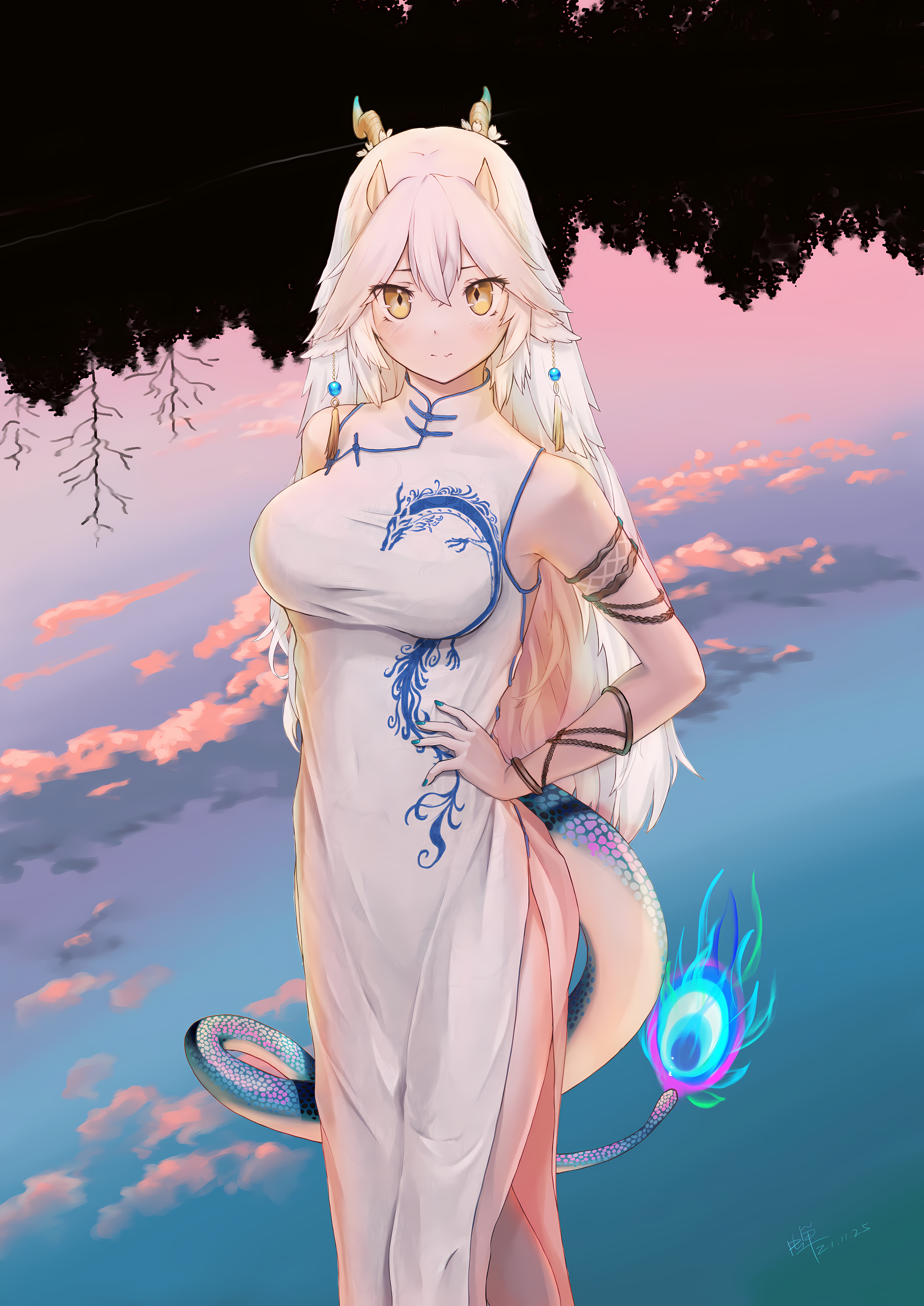 Veibae with Dragon Tattoo and Tail HD Phone Wallpaper