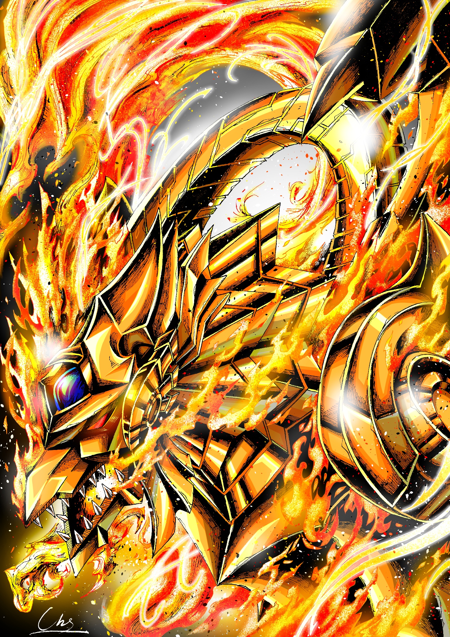 The Winged Dragon of Ra Yu-Gi-Oh! Fan Art HD Phone Wallpaper