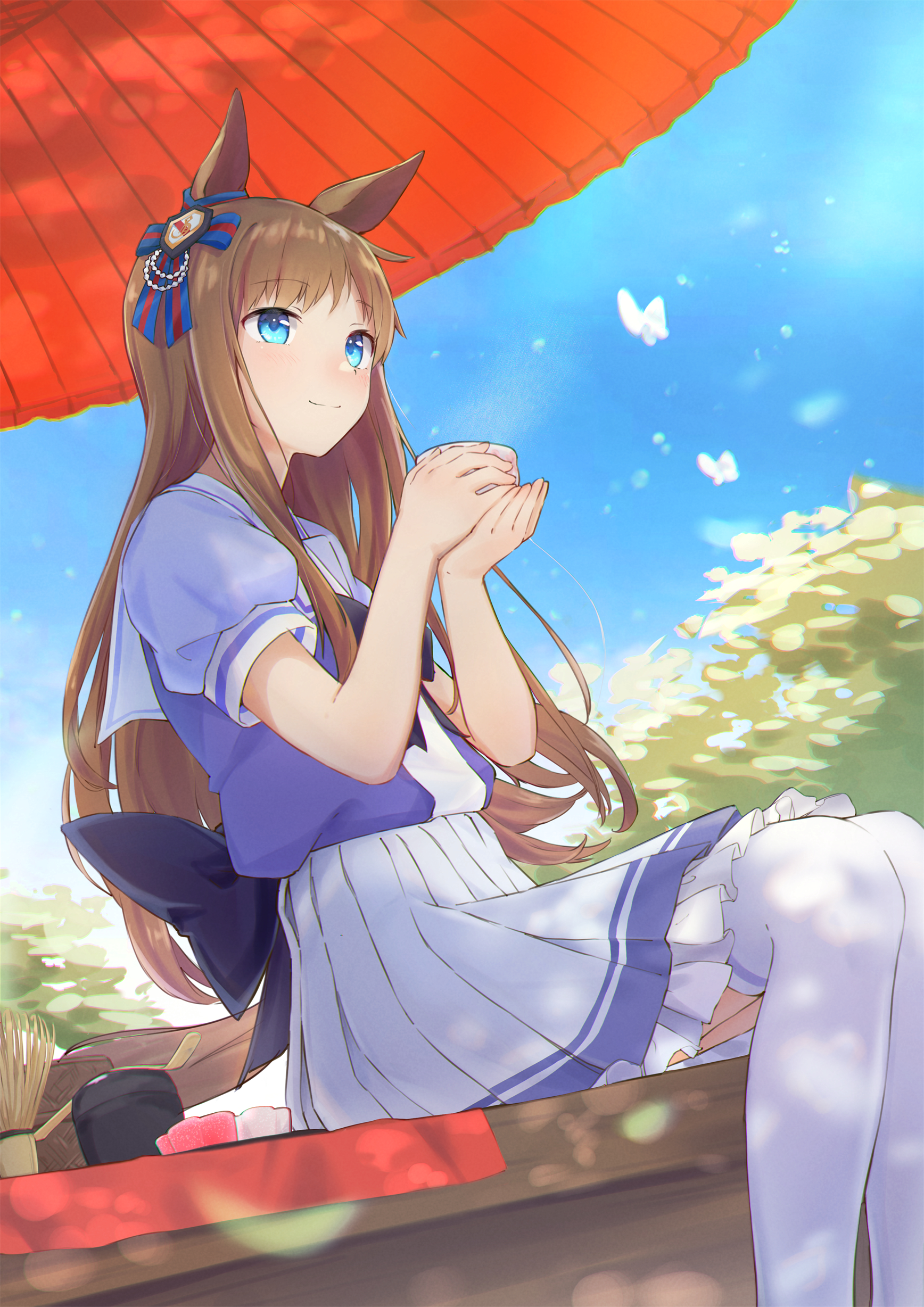 Grass Wonder from Uma Musume Pretty Derby drinking tea HD Phone Wallpaper