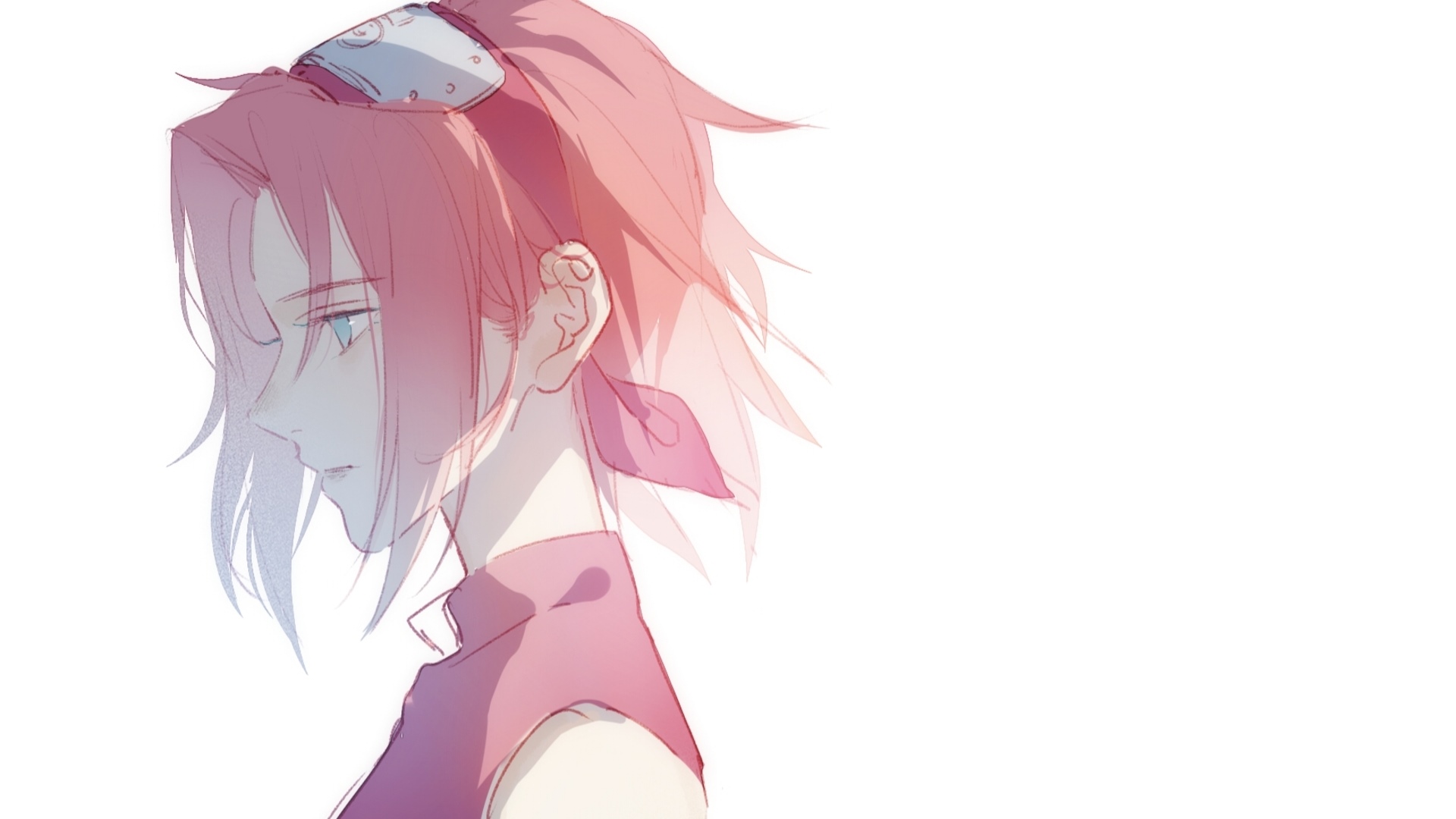 Haruno Sakura from Naruto in profile HD Wallpaper