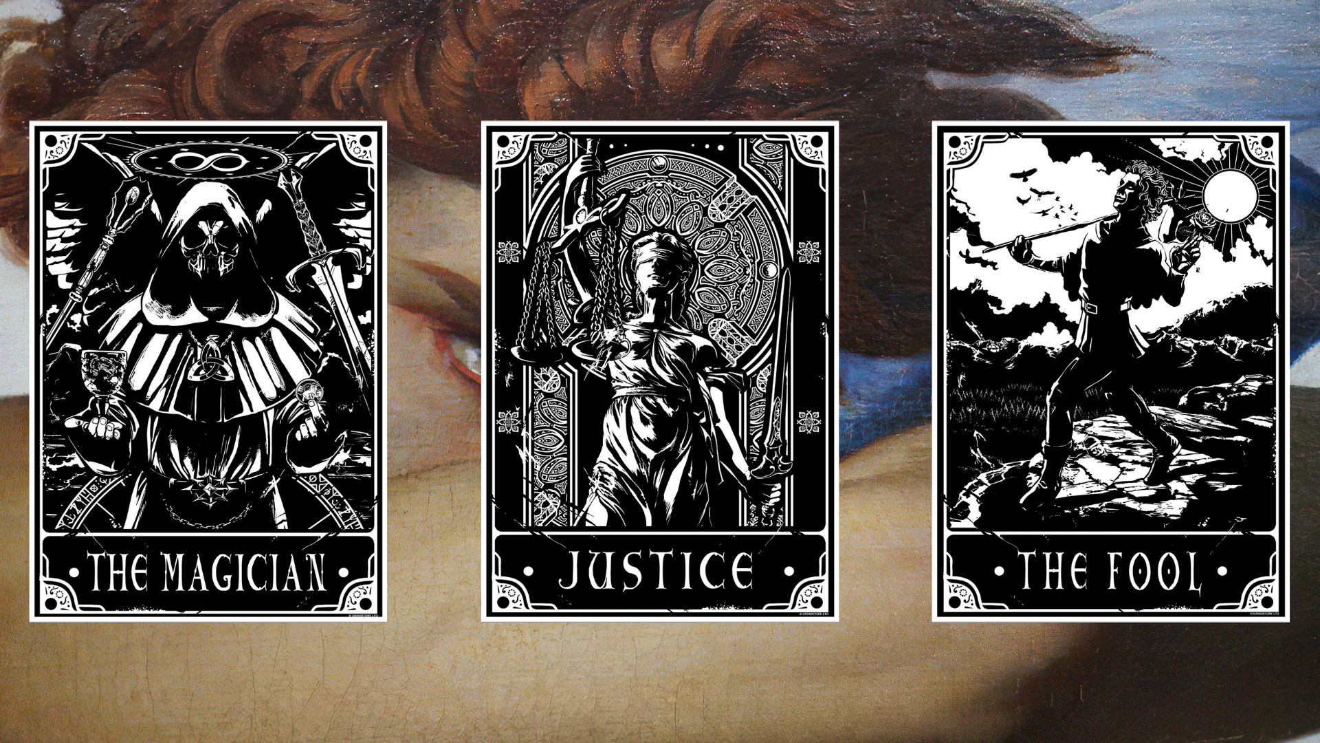 The Magician, Justice, and The Fool Tarot Cards HD Wallpaper