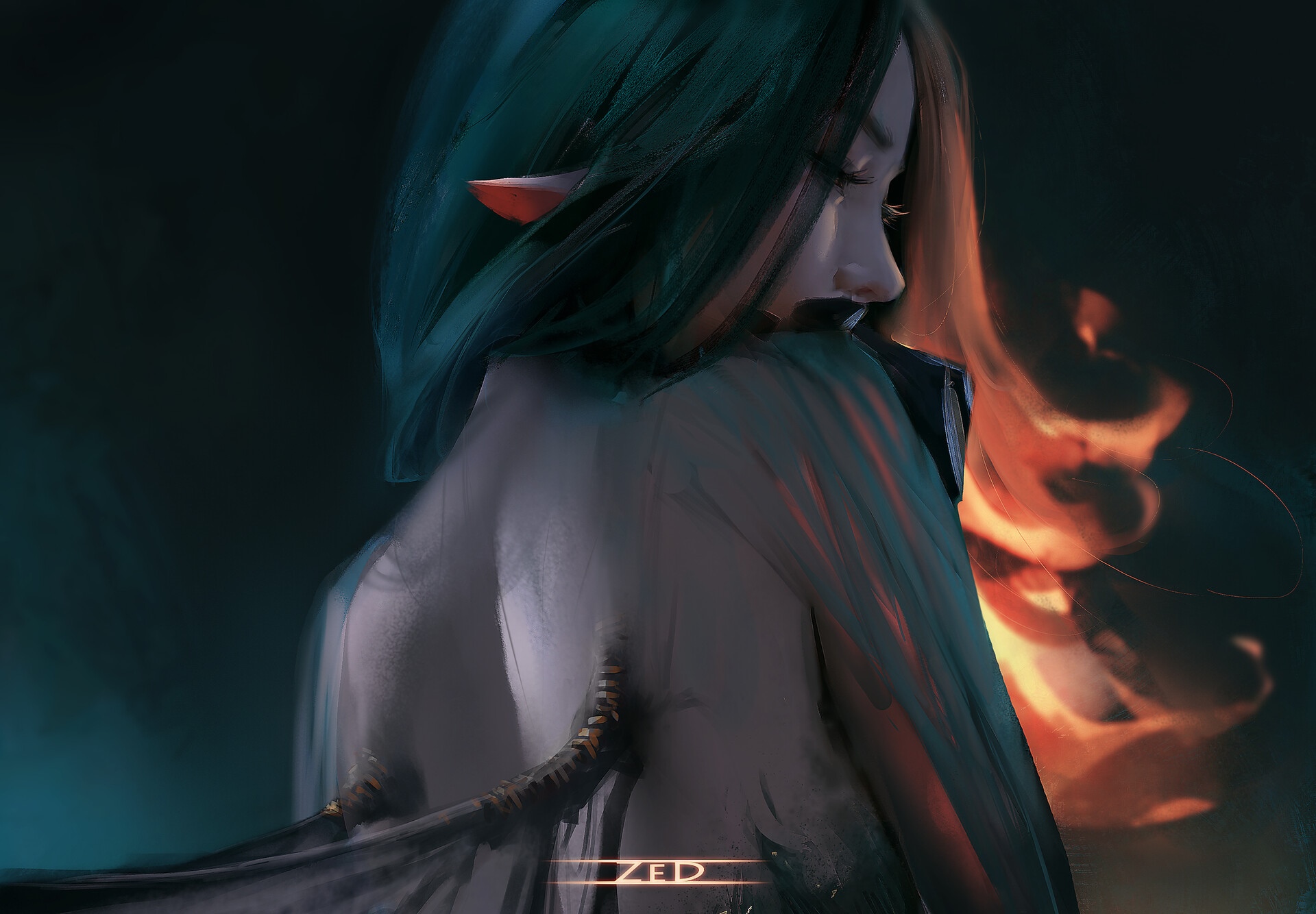 Fictional character with pointy ears and fire HD Wallpaper