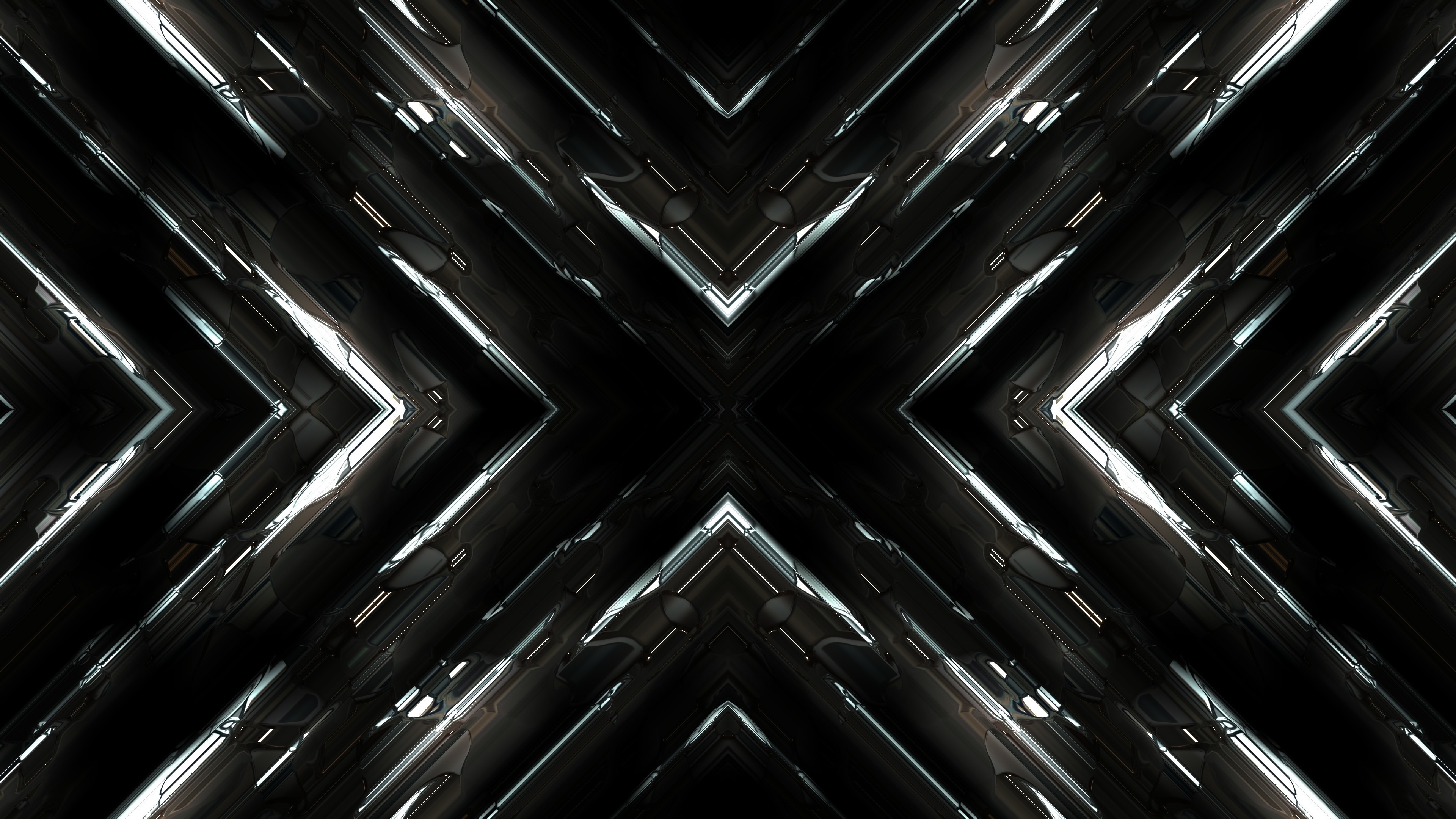 Abstract Symmetry Metal Fractal 4K HD Wallpaper