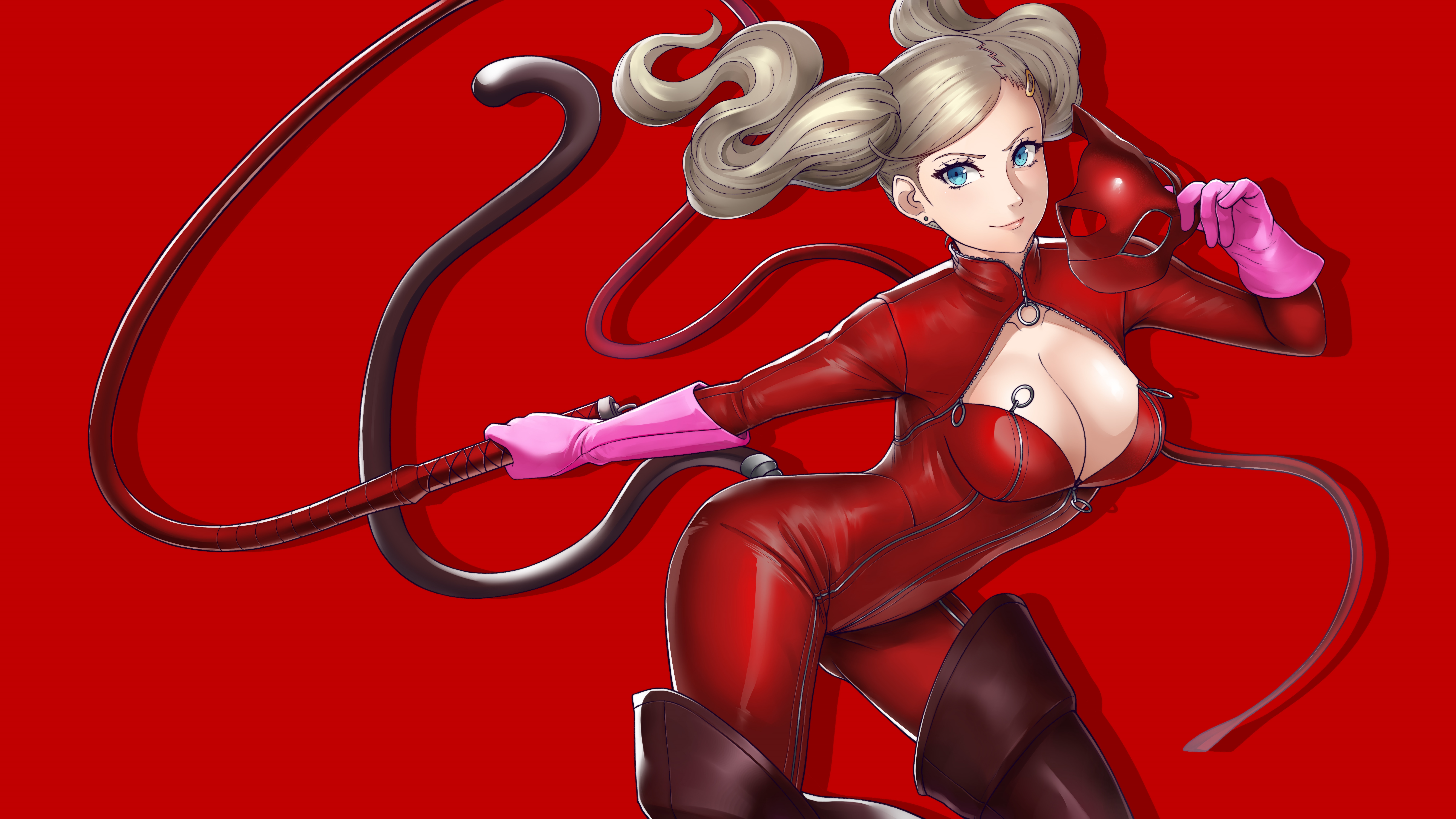 Ann Takamaki with whips and mask HD Wallpaper