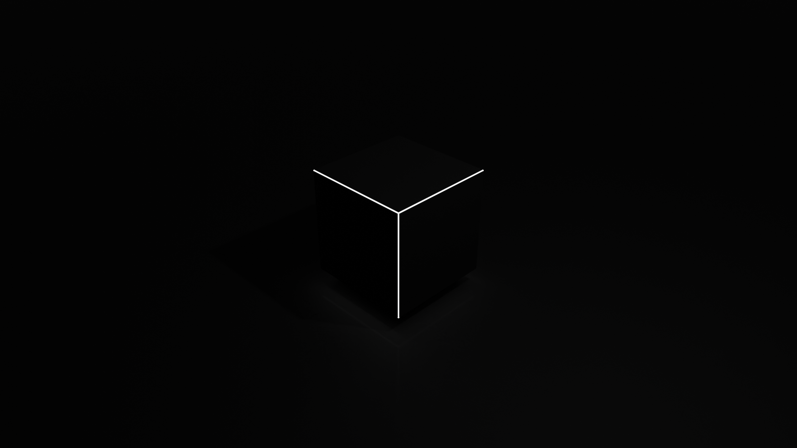 A minimalist cube on a dark background HD Wallpaper
