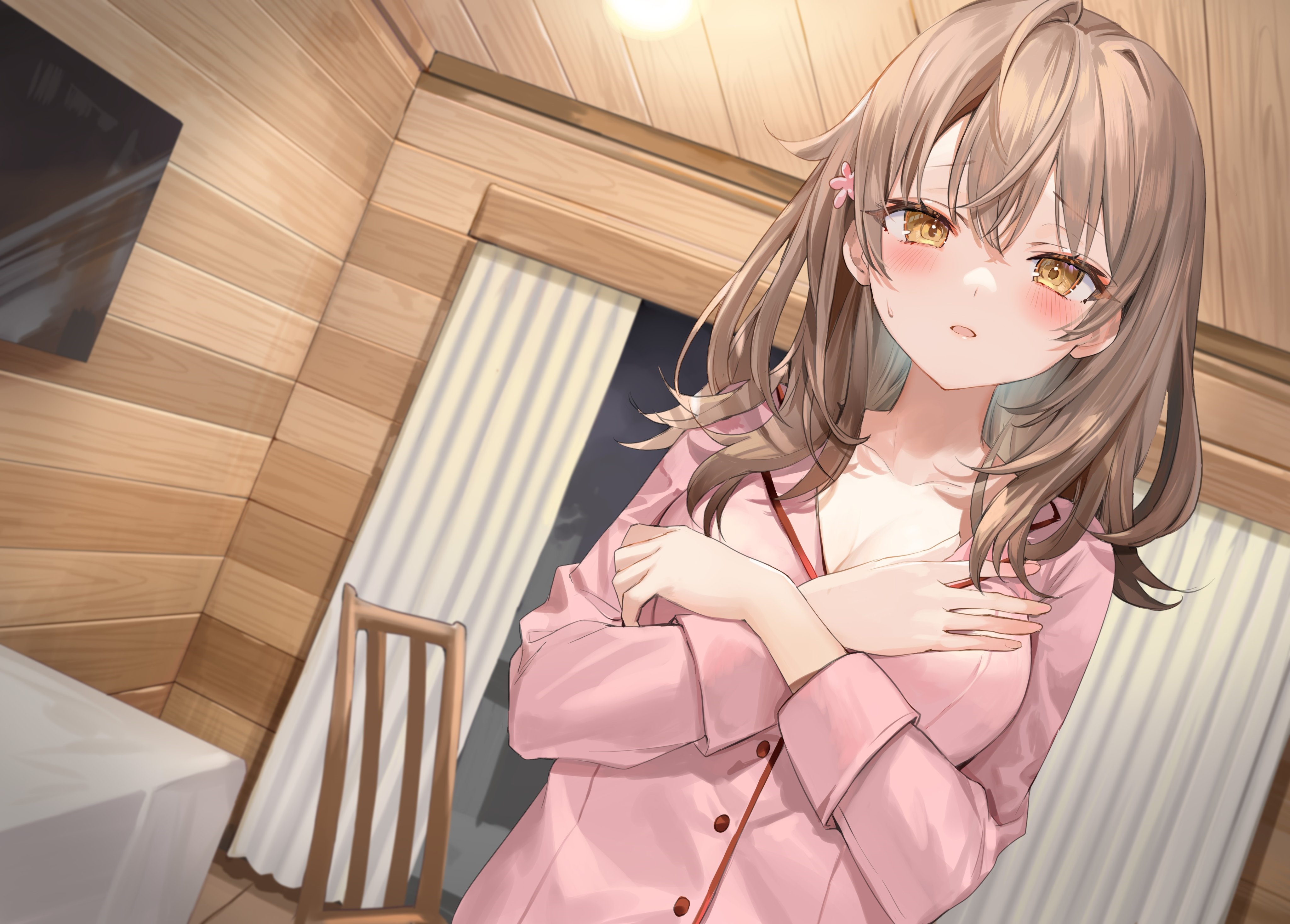4K Momoko in pink pajamas HD Wallpaper