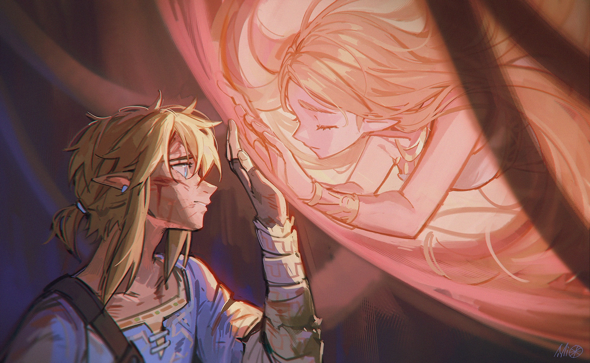 Link and Zelda in The Legend of Zelda: Breath of the Wild HD Wallpaper