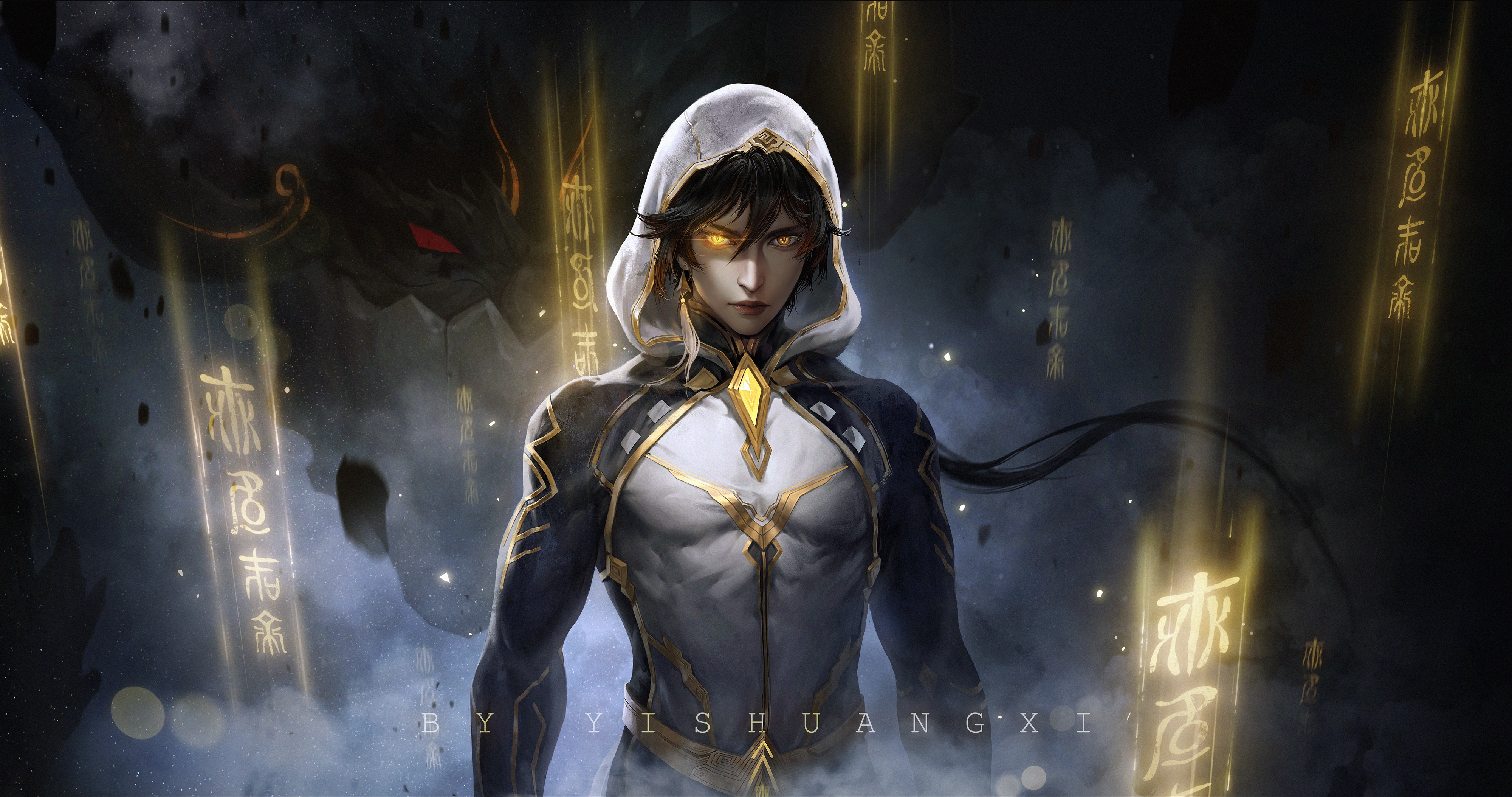 4K Zhongli with Azhdaha in Genshin Impact HD Wallpaper