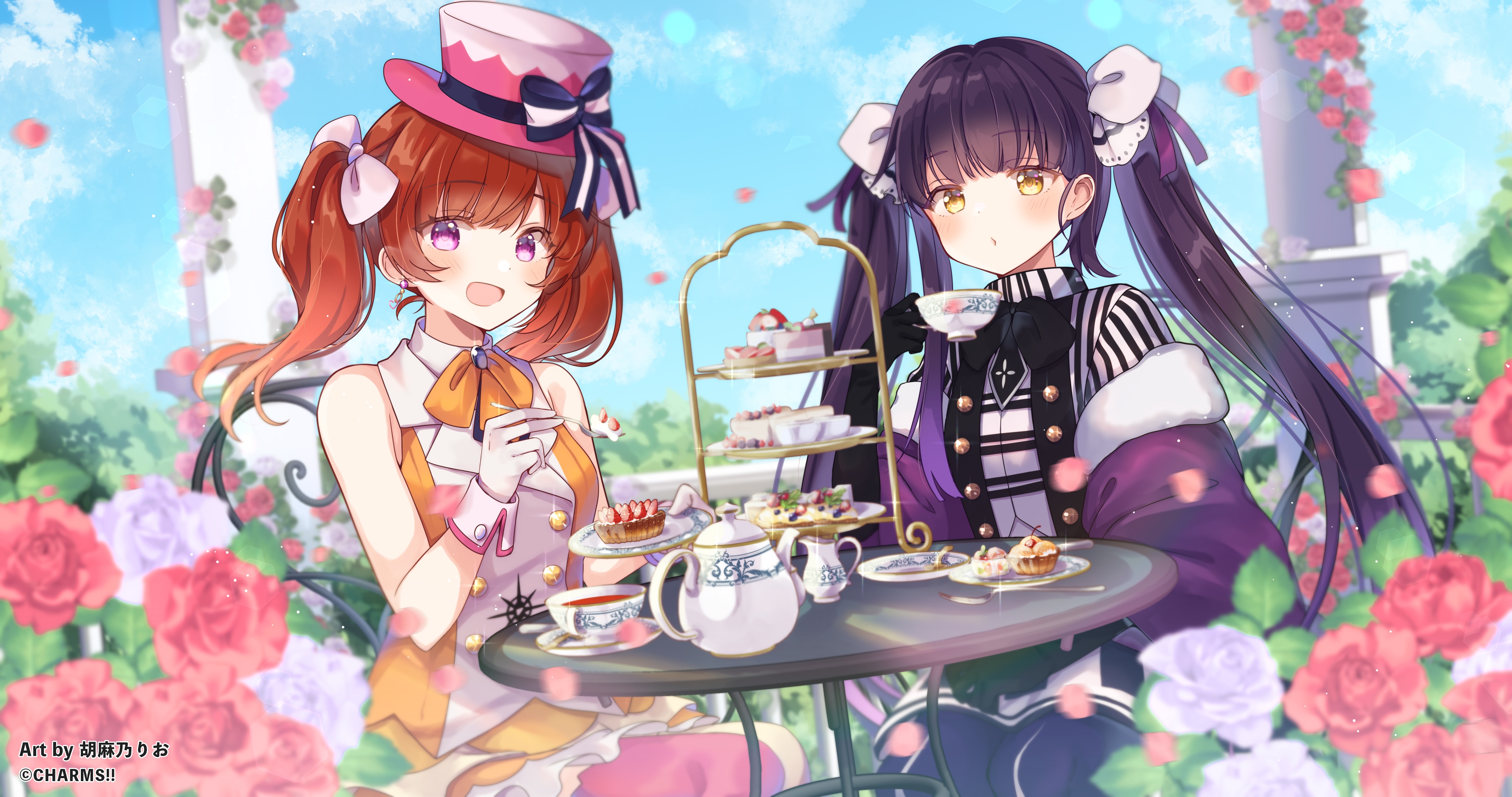 4K Tea Party with Gomano Rio and Sweets HD Wallpaper