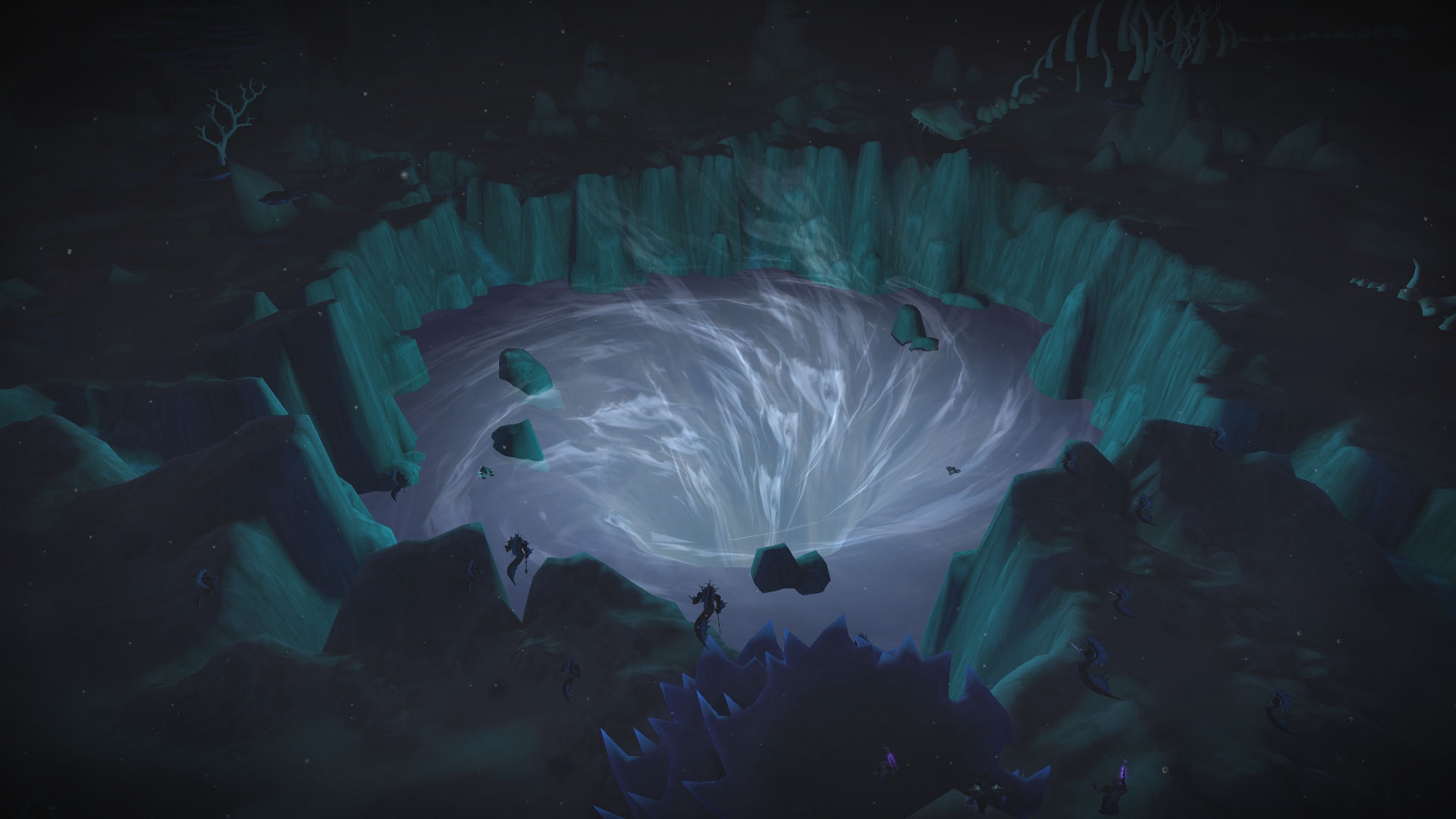 World of Warcraft: A dark vortex in a crater HD Wallpaper