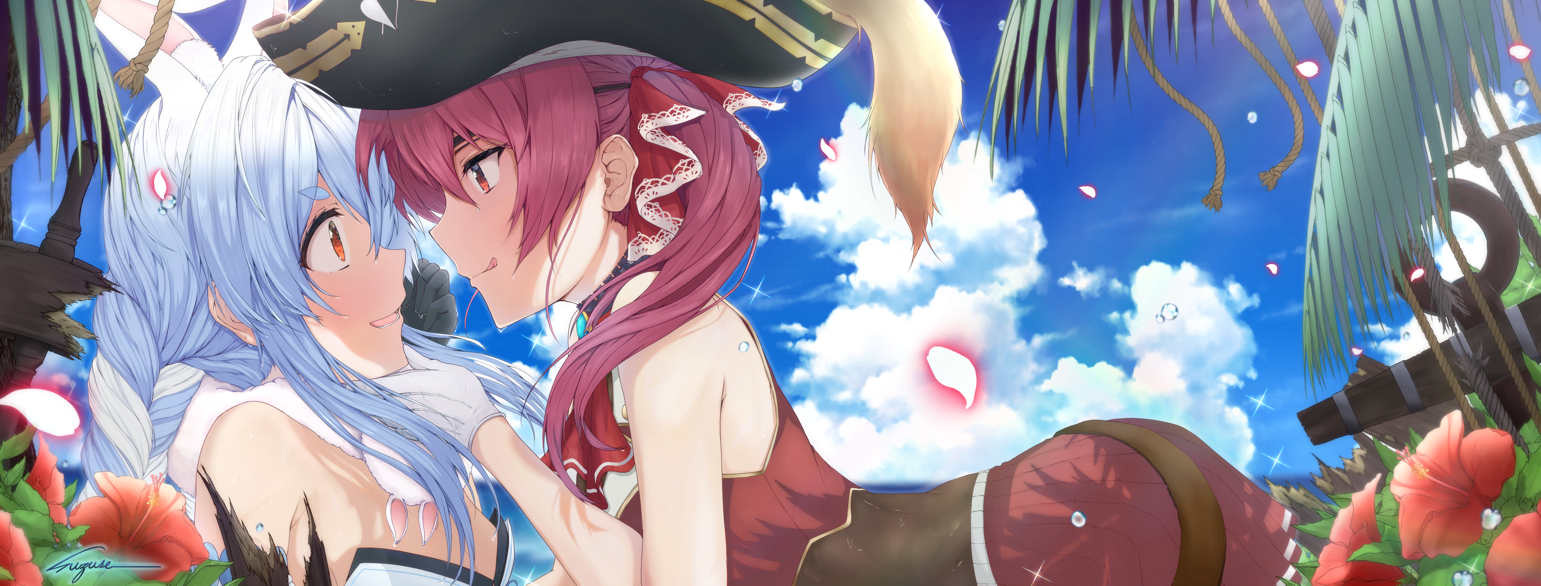 4K Hololive's Usada Pekora and Houshou Marine HD Wallpaper
