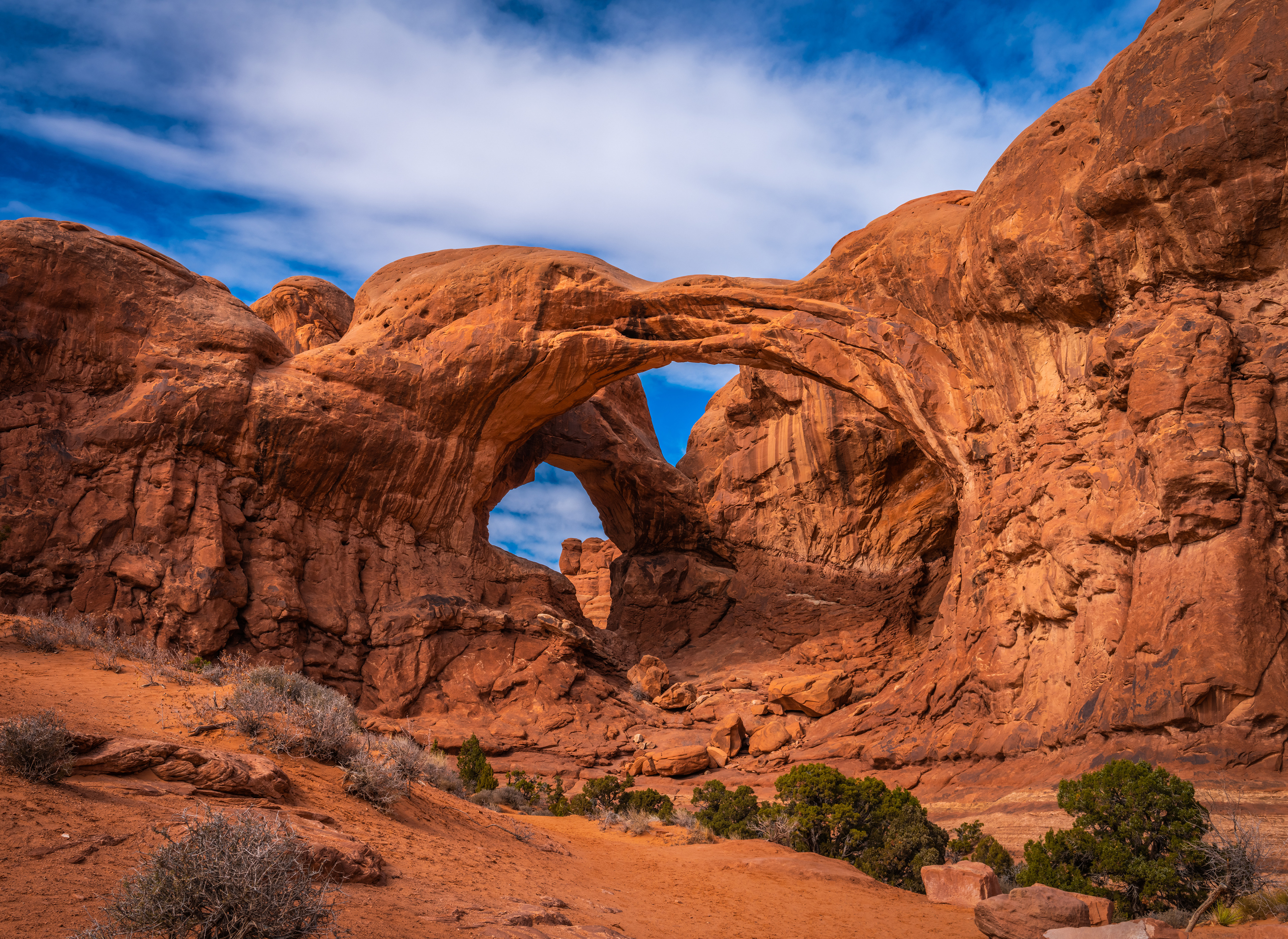 Double Arch in Arches National Park, USA HD Wallpaper