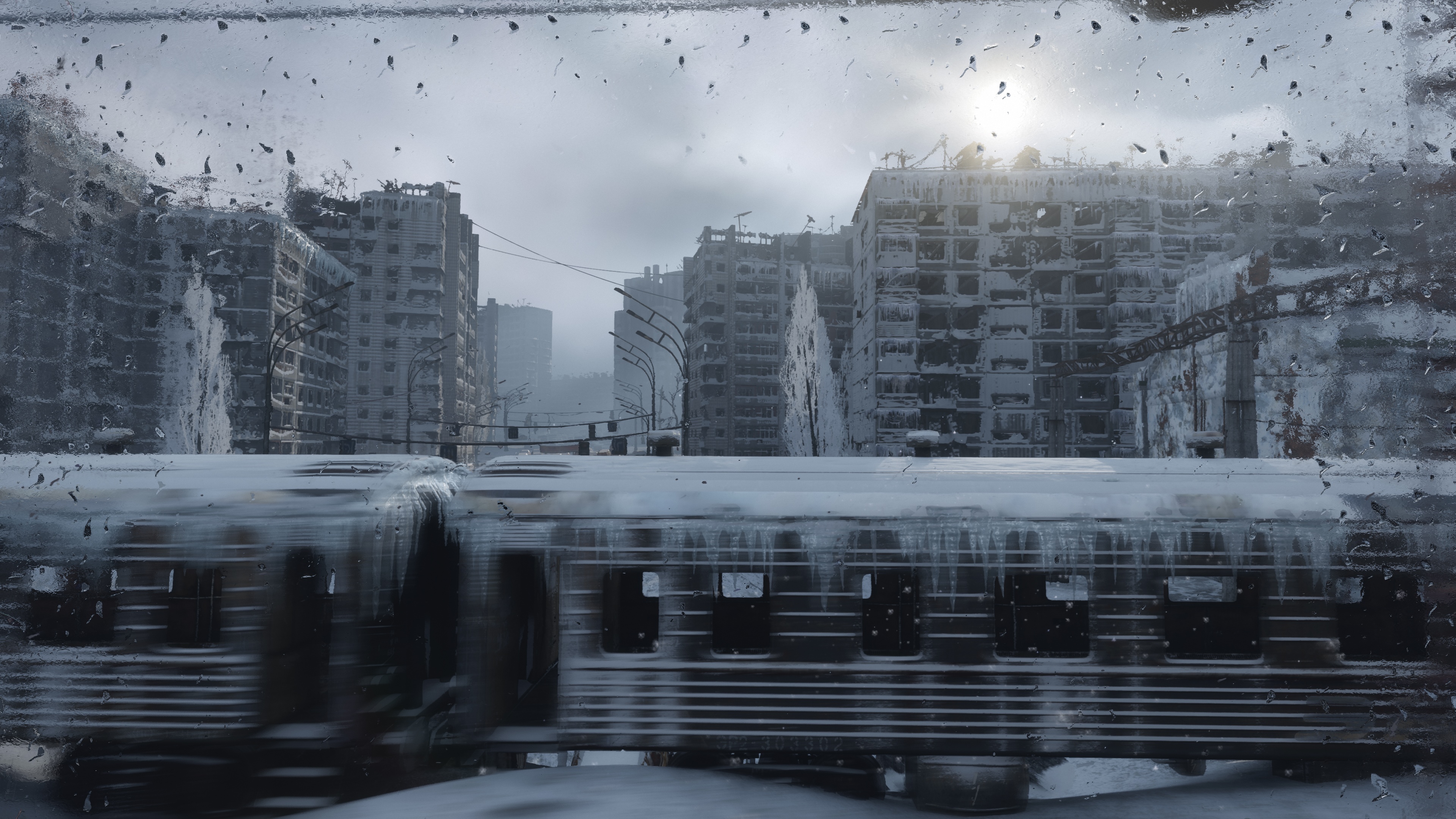 4K Metro Exodus train in apocalyptic city HD Wallpaper