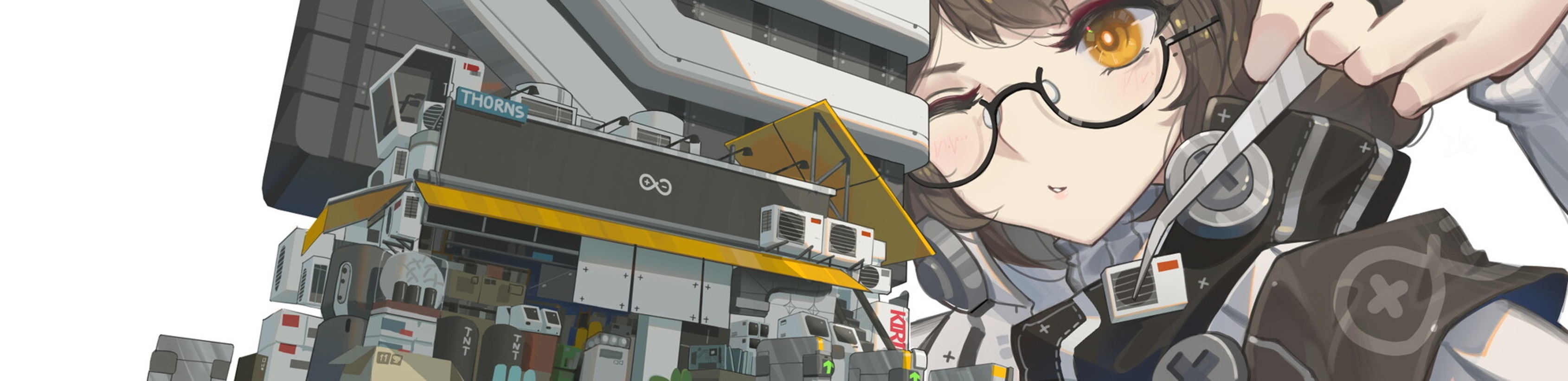 Arknights Silence with glasses and headphones HD Wallpaper