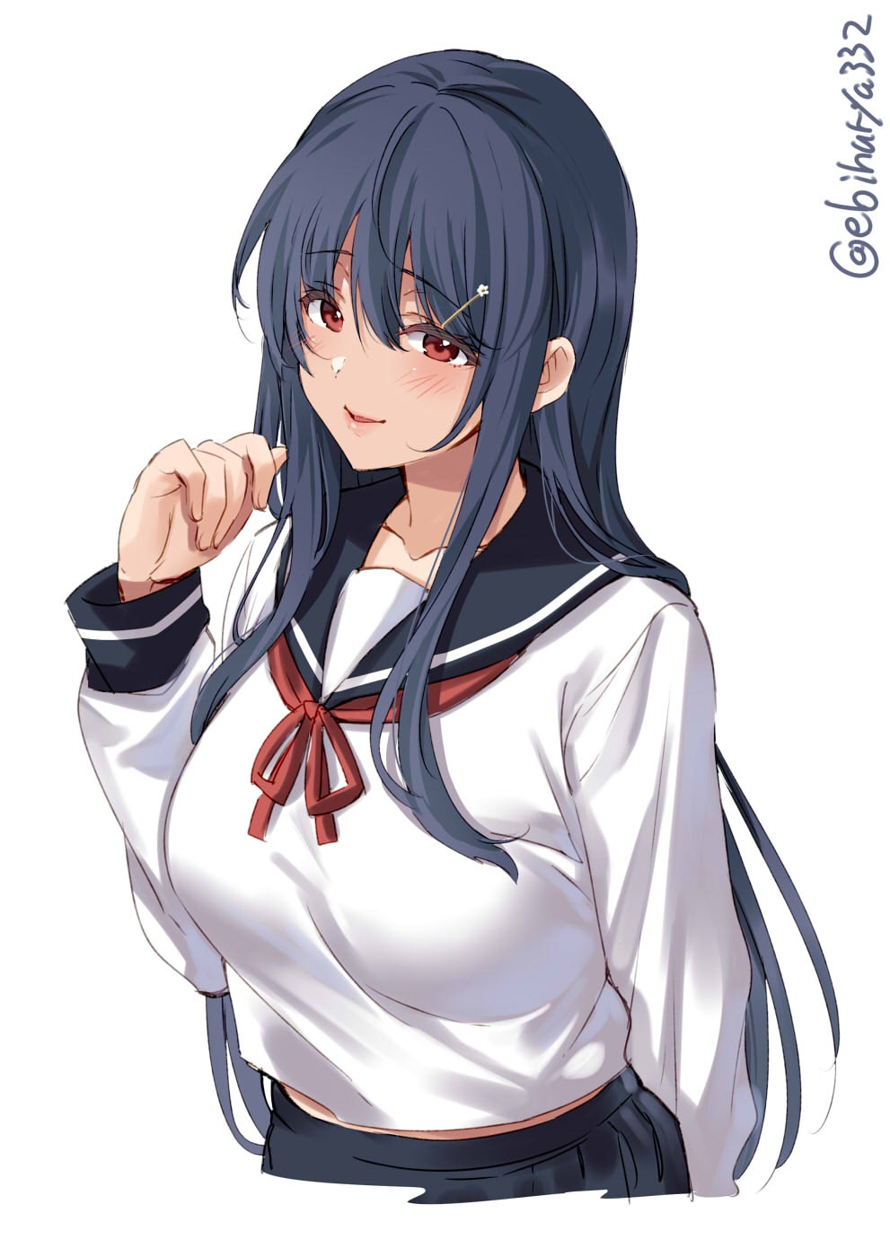 Fusou from Kantai Collection in School Uniform Fan Art HD Phone Wallpaper