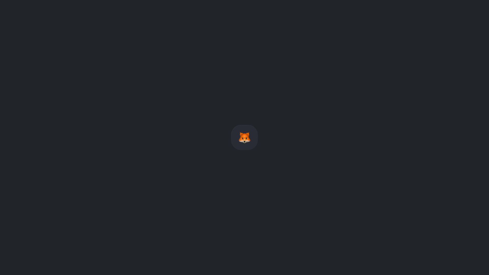 A small fox icon on a dark background HD Wallpaper
