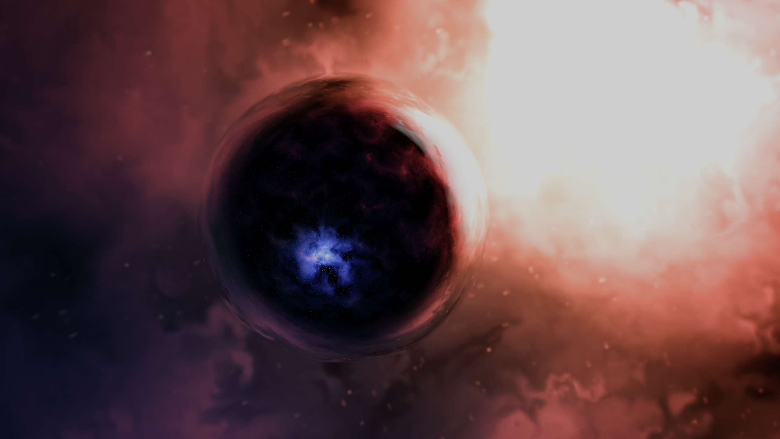 Black hole in deep space with nebulae HD Wallpaper