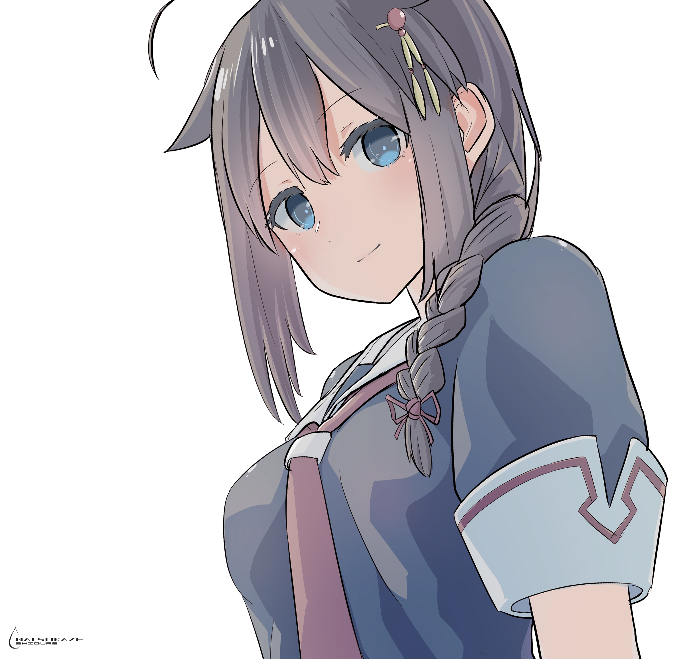 Shigure from Kantai Collection in a school uniform HD Wallpaper