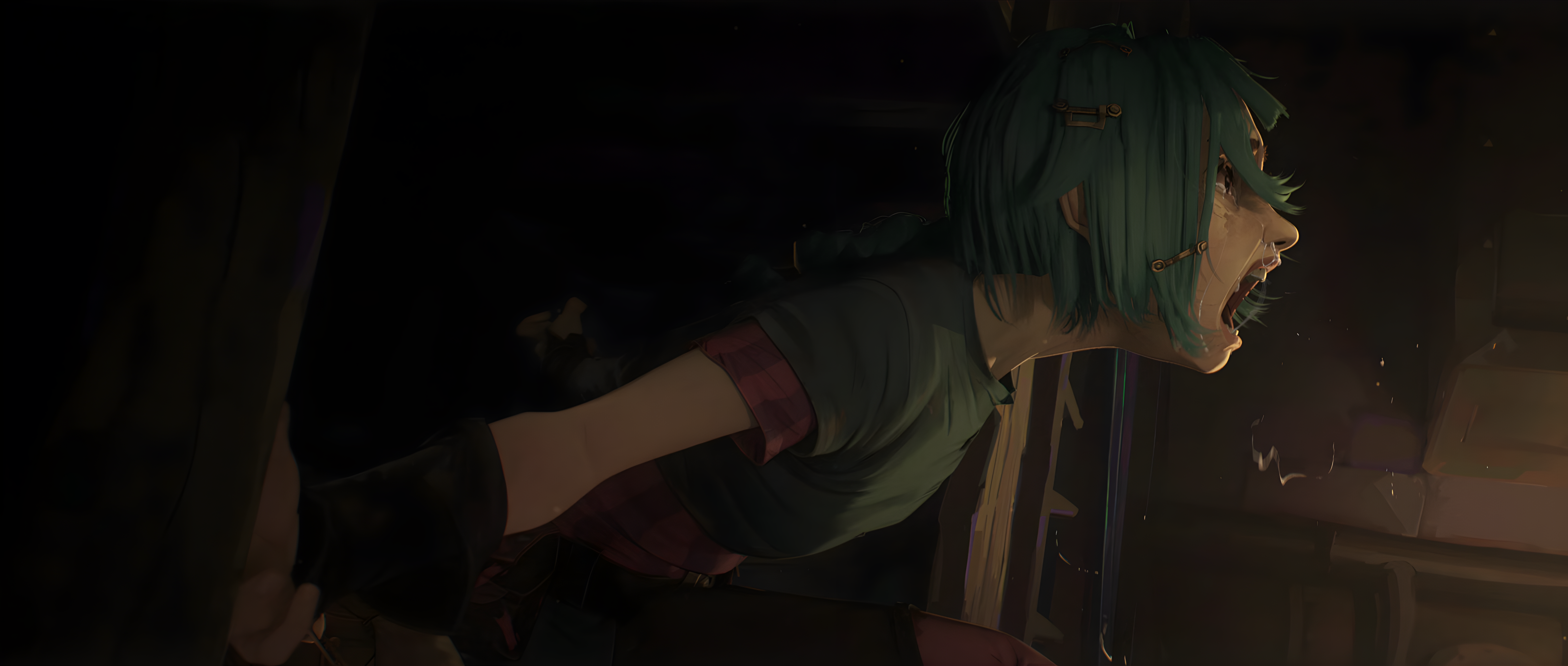 Jinx from Arcane screaming in distress HD Wallpaper