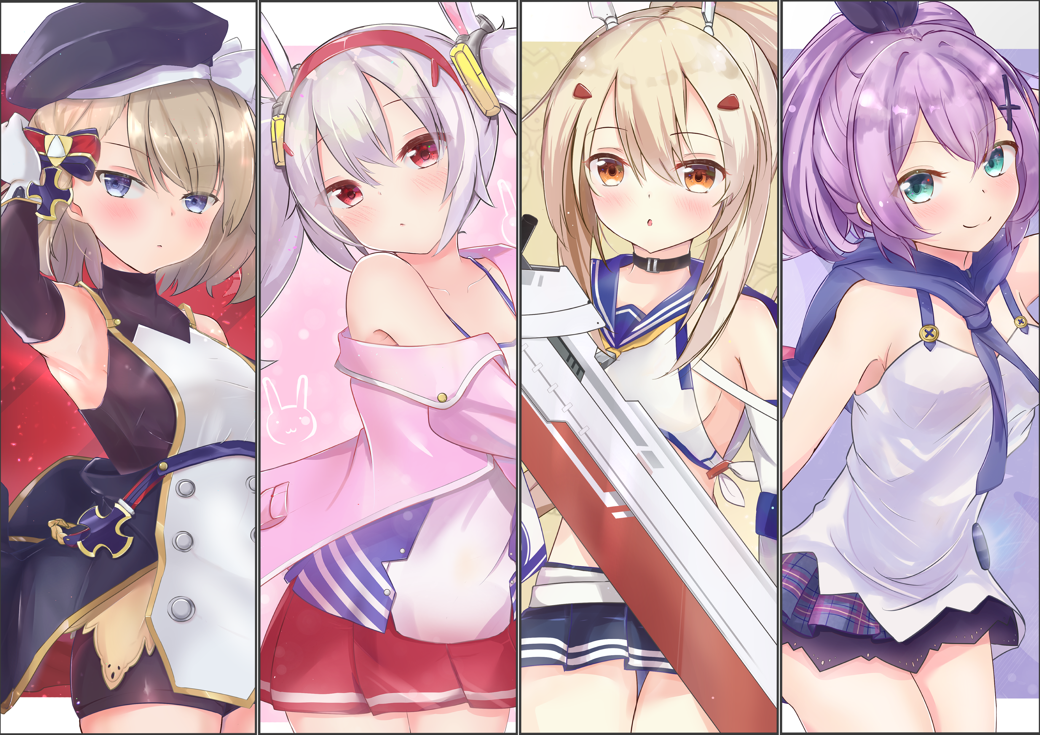 Azur Lane fan art featuring Ayanami, Laffey, Javelin, and Z23 HD Wallpaper