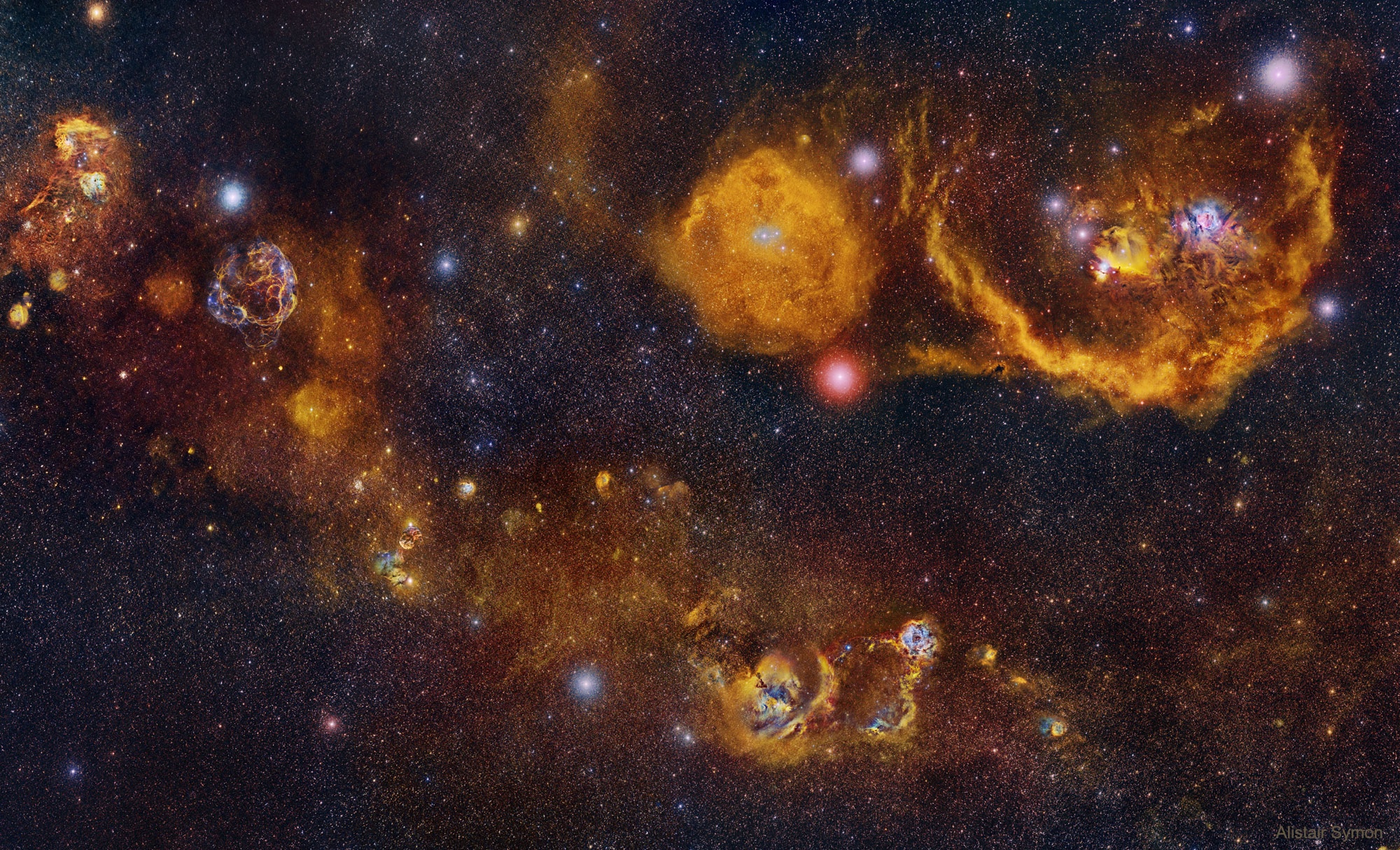 Nebulae and stars in the Orion constellation HD Wallpaper