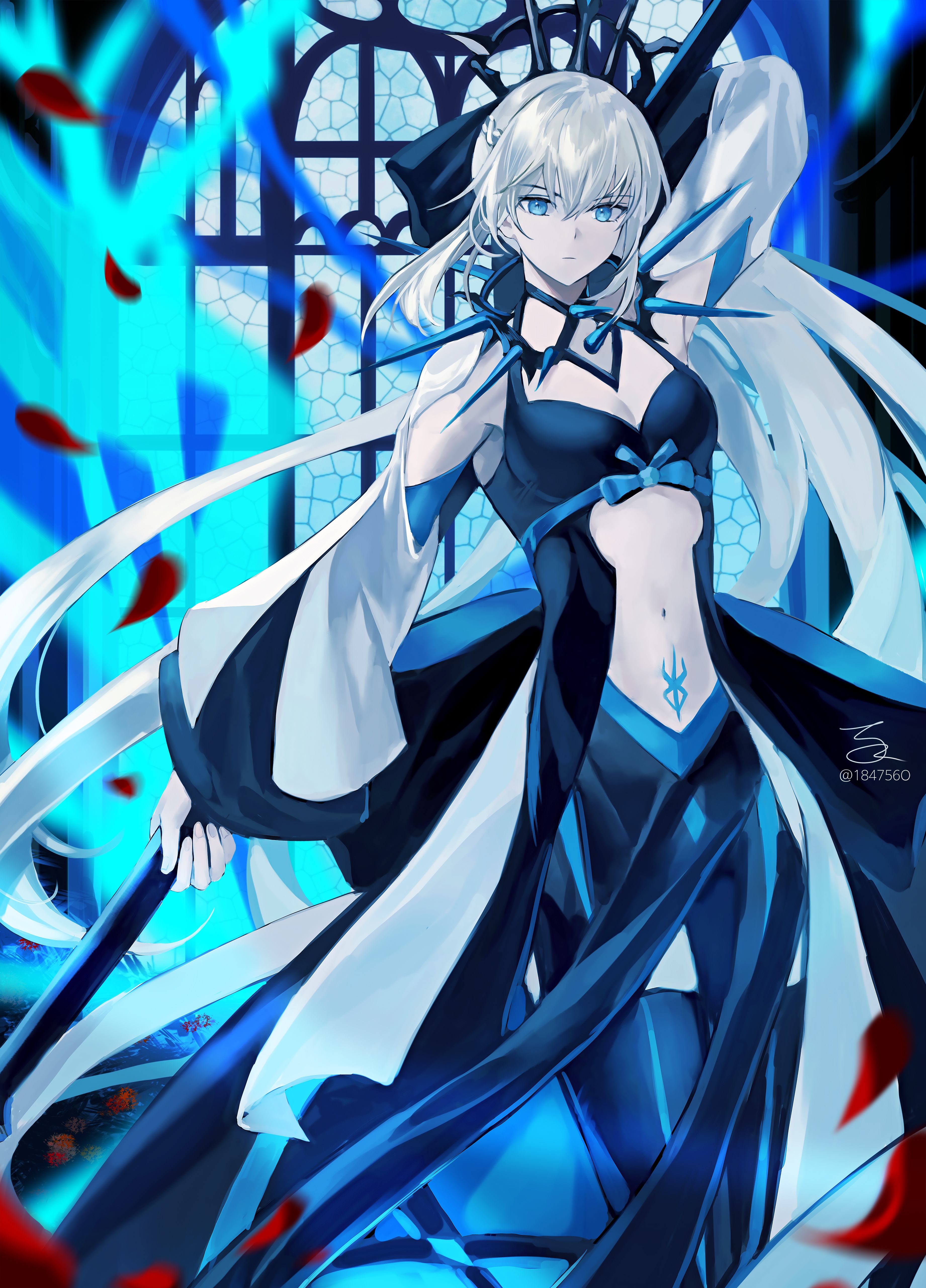 Morgan le Fay from Fate/Grand Order fan art HD Phone Wallpaper