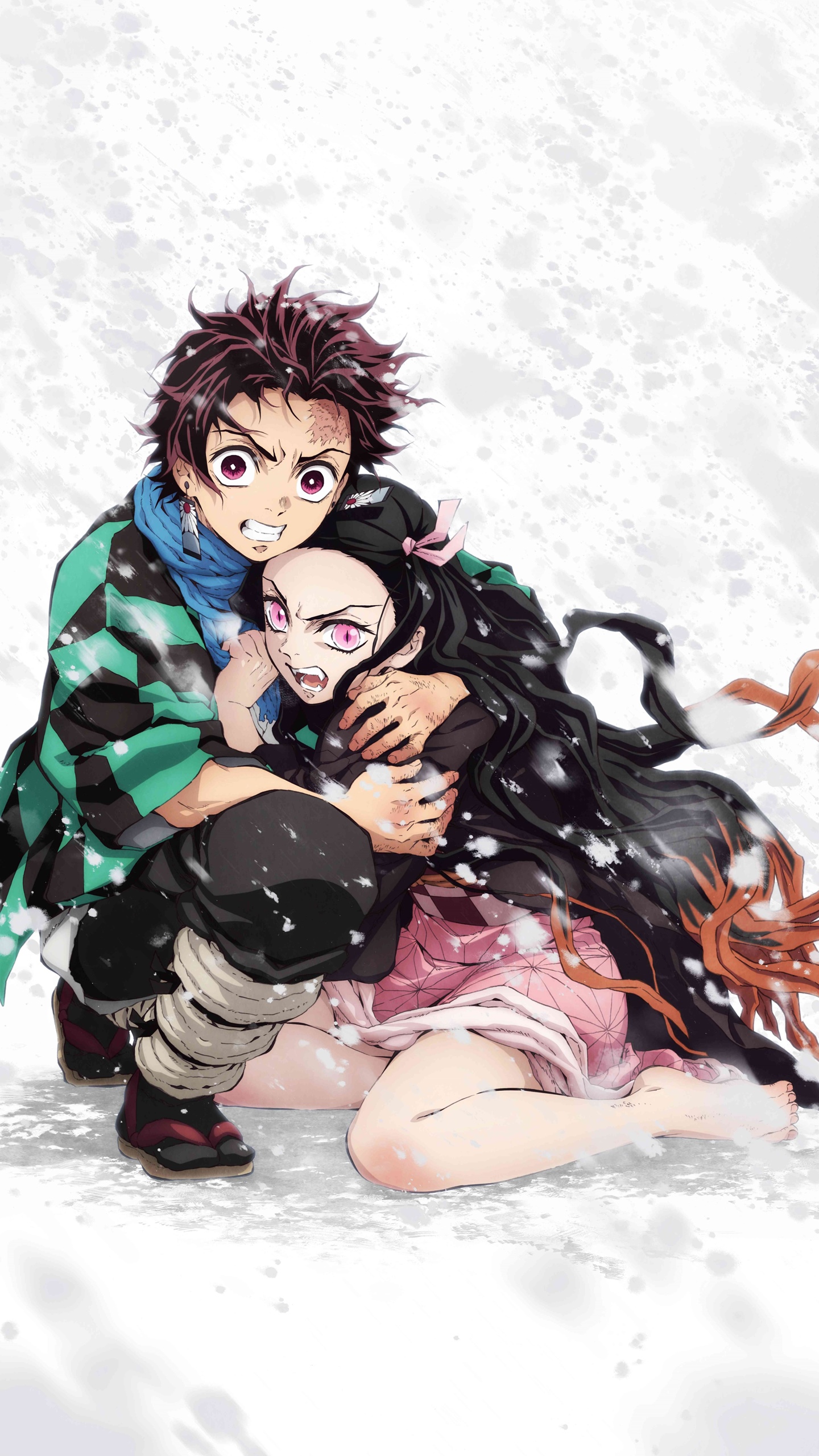 Tanjiro and Nezuko in Kimetsu no Yaiba HD Phone Wallpaper
