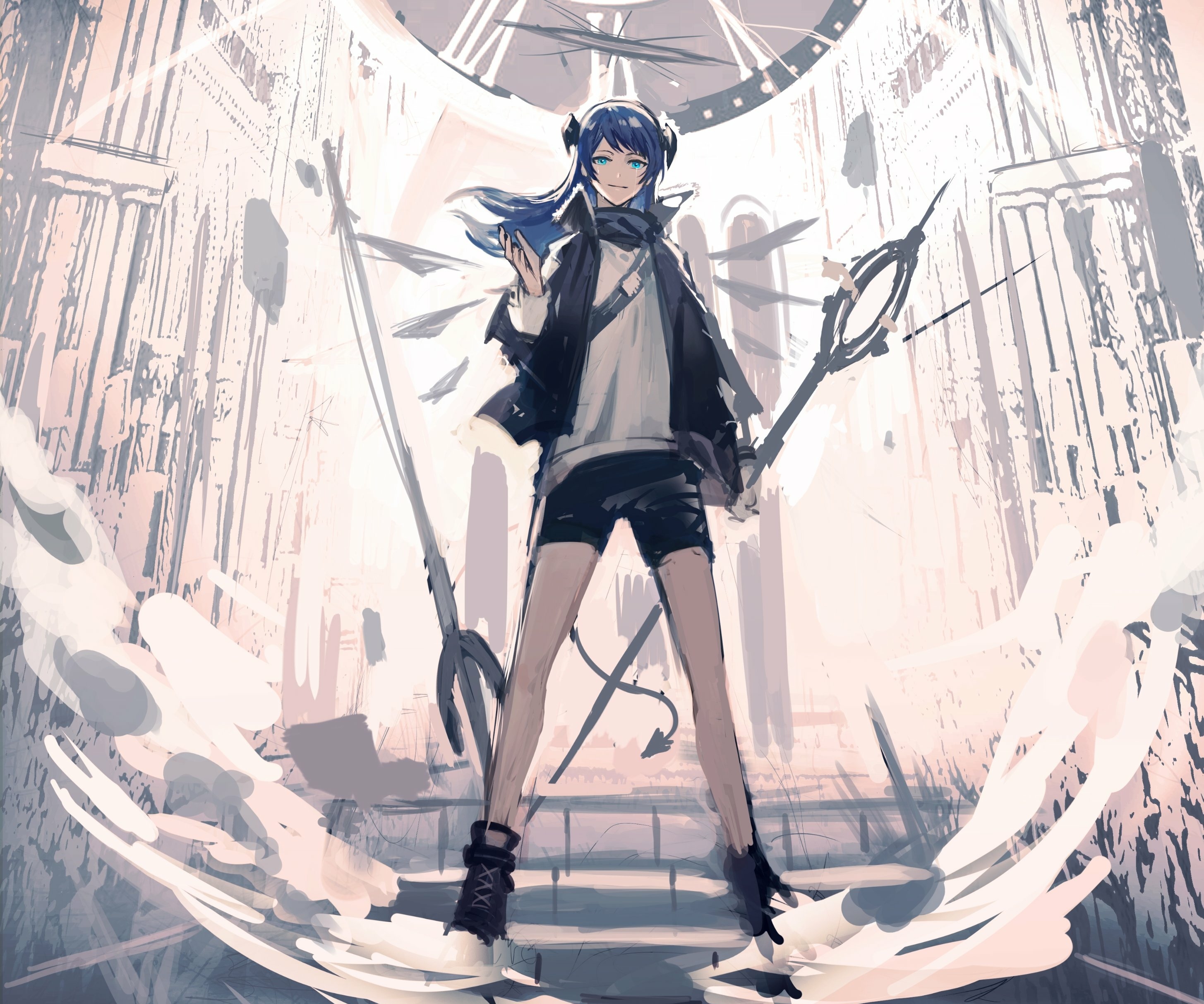 Mostima from Arknights with blue hair HD Wallpaper