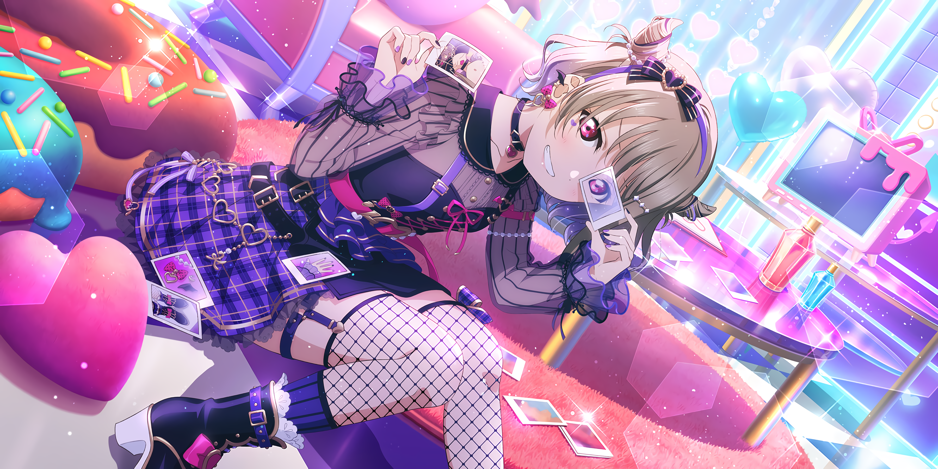 Nakasu Kasumi from Love Live! holding cards HD Wallpaper