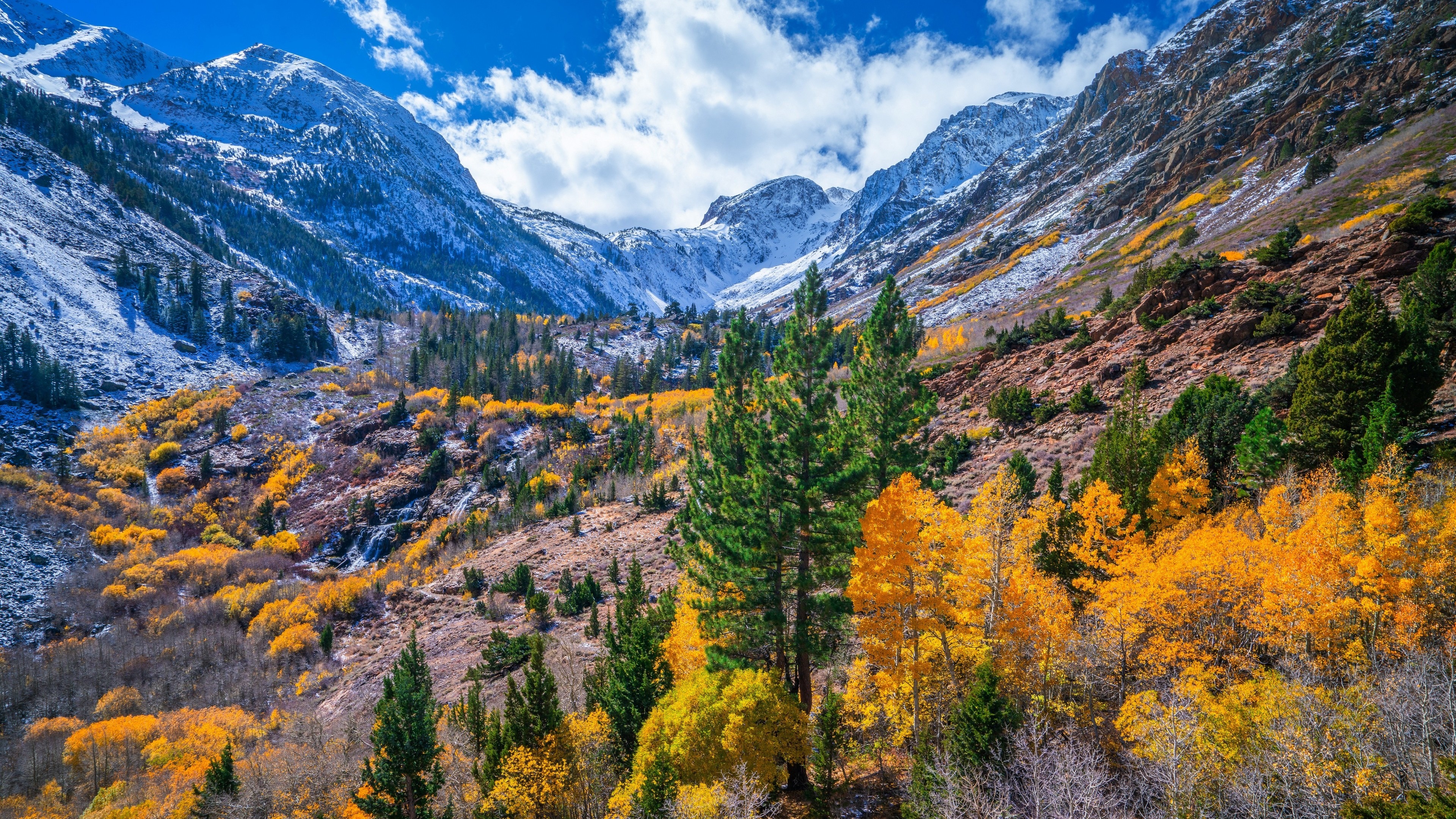 4K Fall Mountain Landscape in California HD Wallpaper