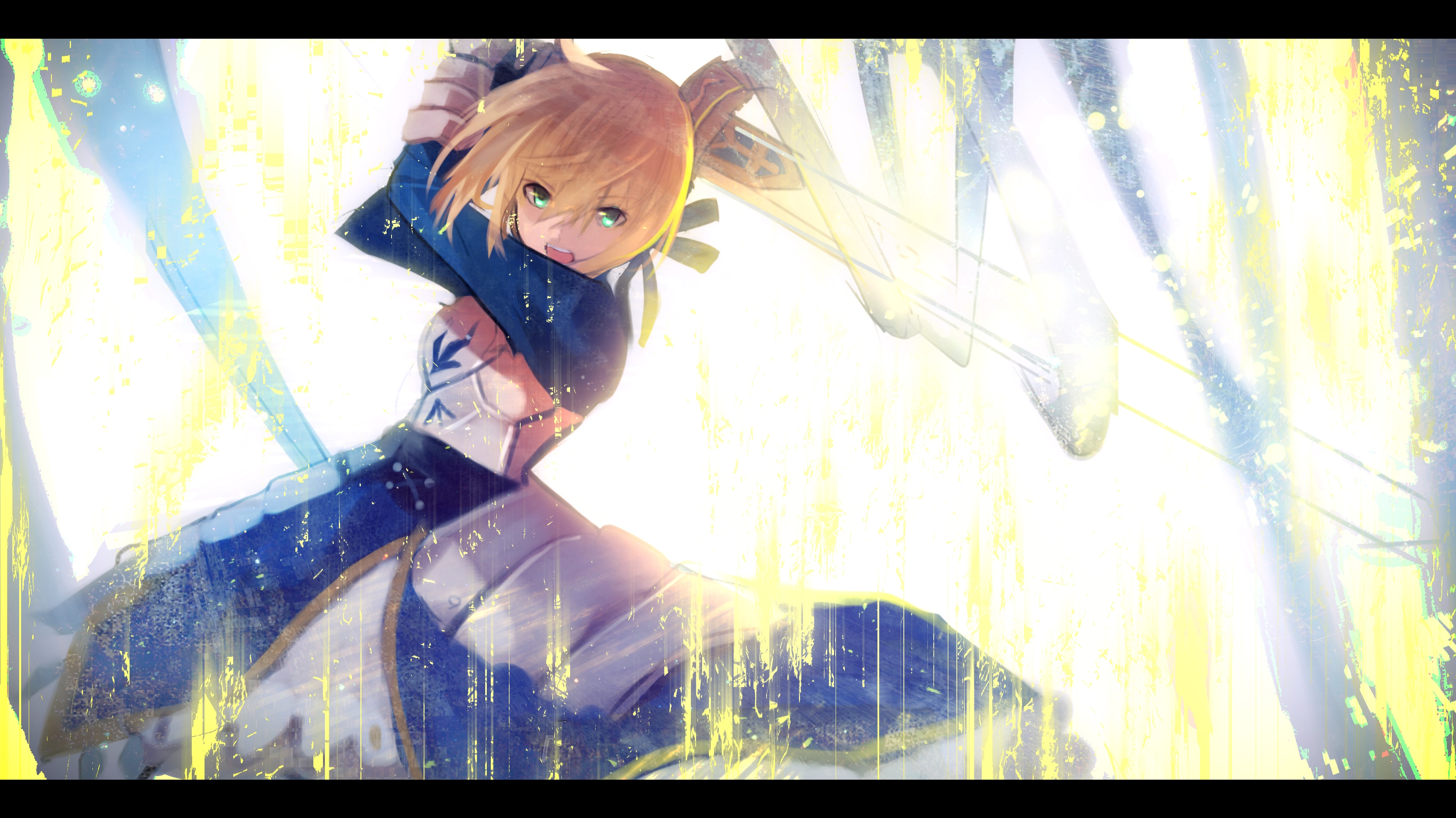 Saber Artoria Pendragon with Excalibur HD Wallpaper