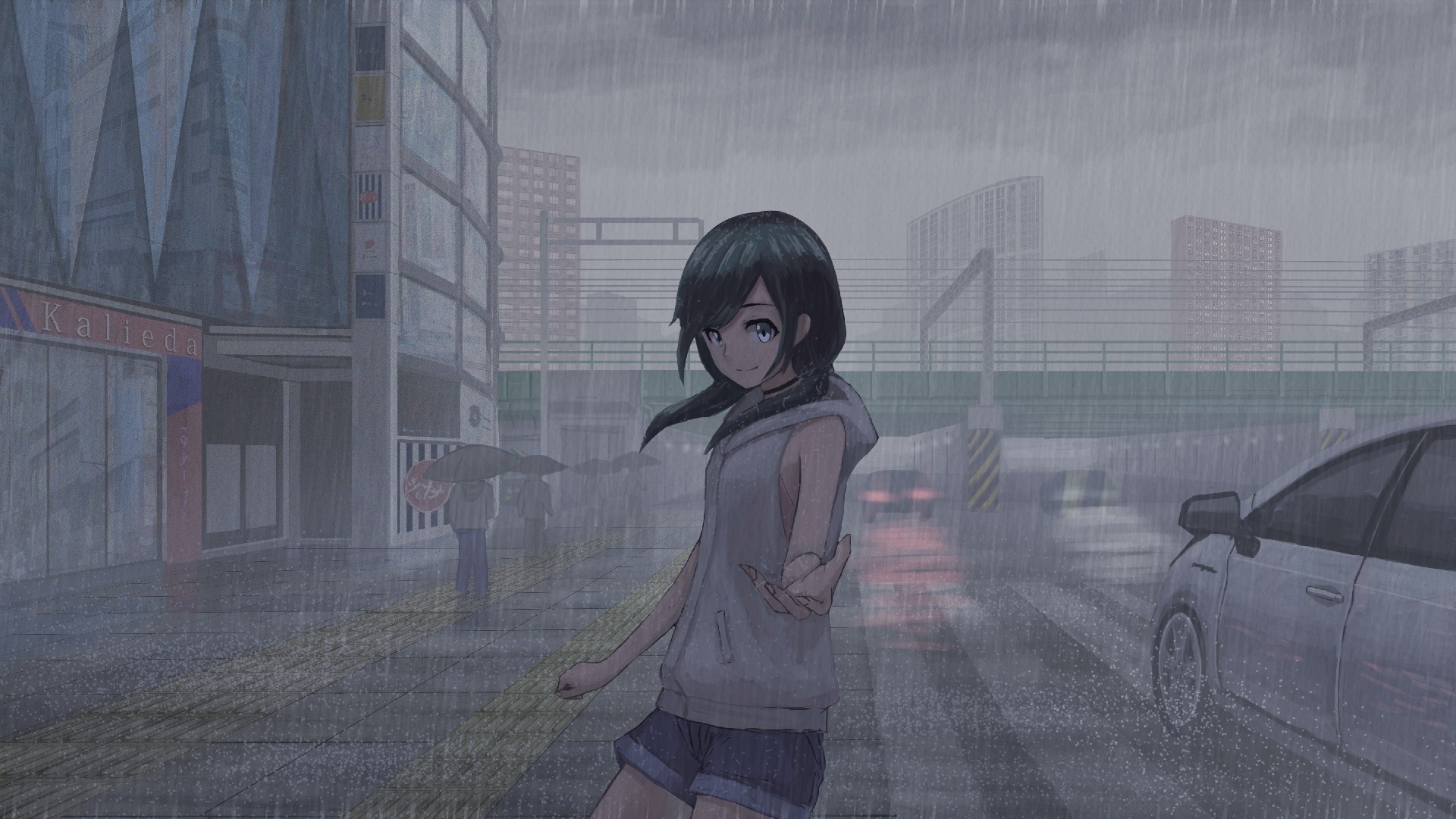 Hina Amano in the Rain HD Wallpaper