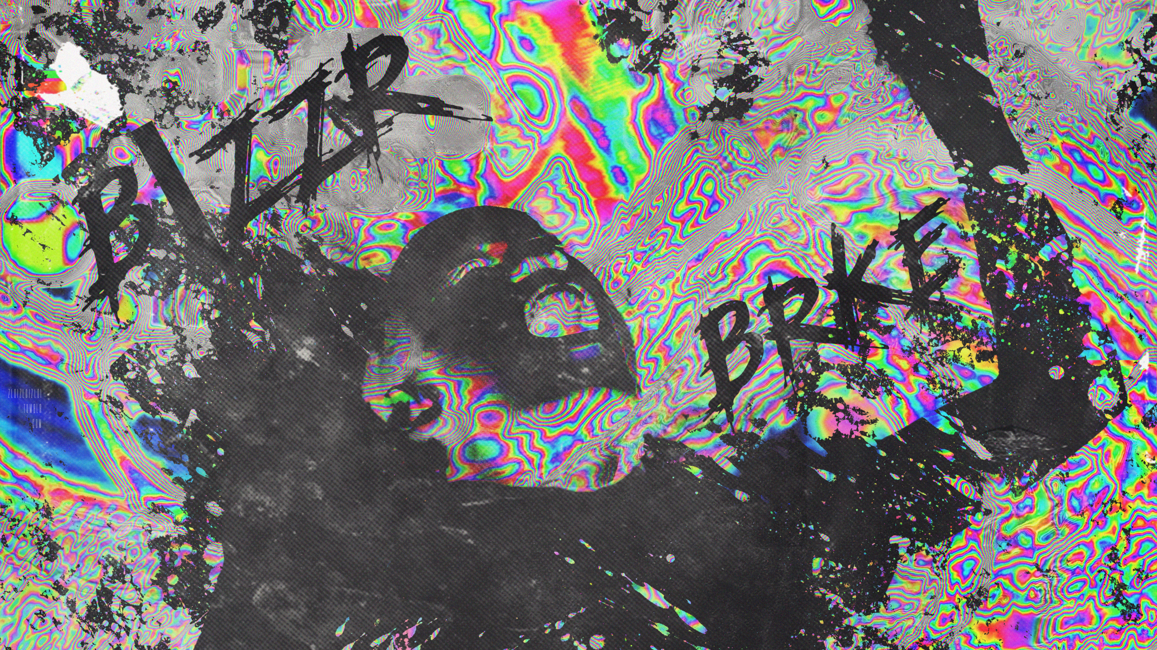 Glitch Art Abstract with "BROKEN" Text HD Wallpaper