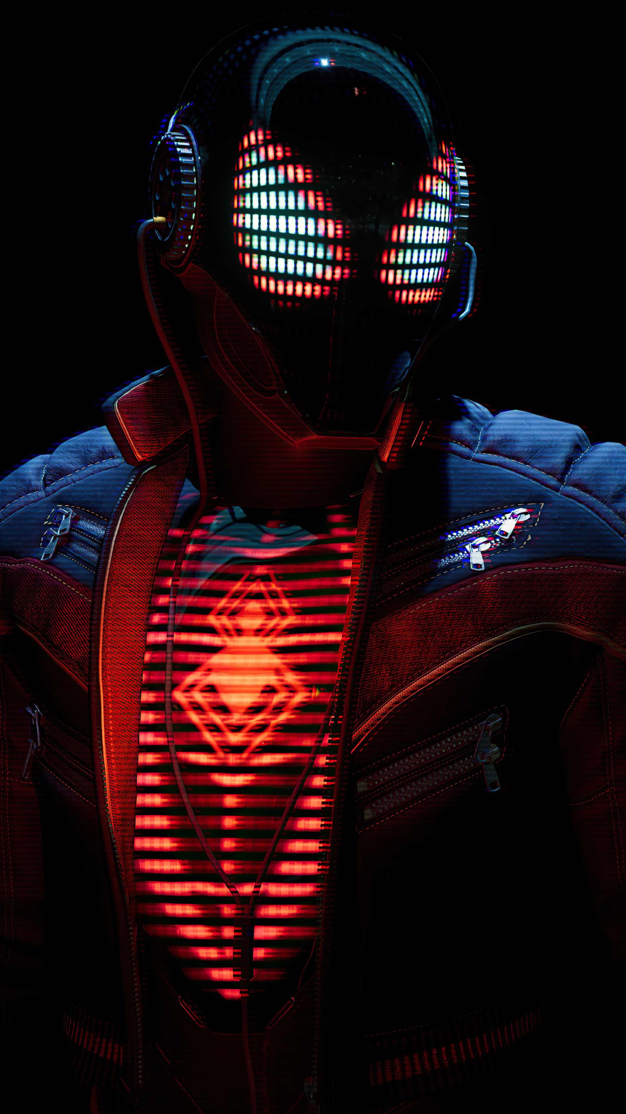 Miles Morales Spider-Man in a futuristic suit HD Phone Wallpaper
